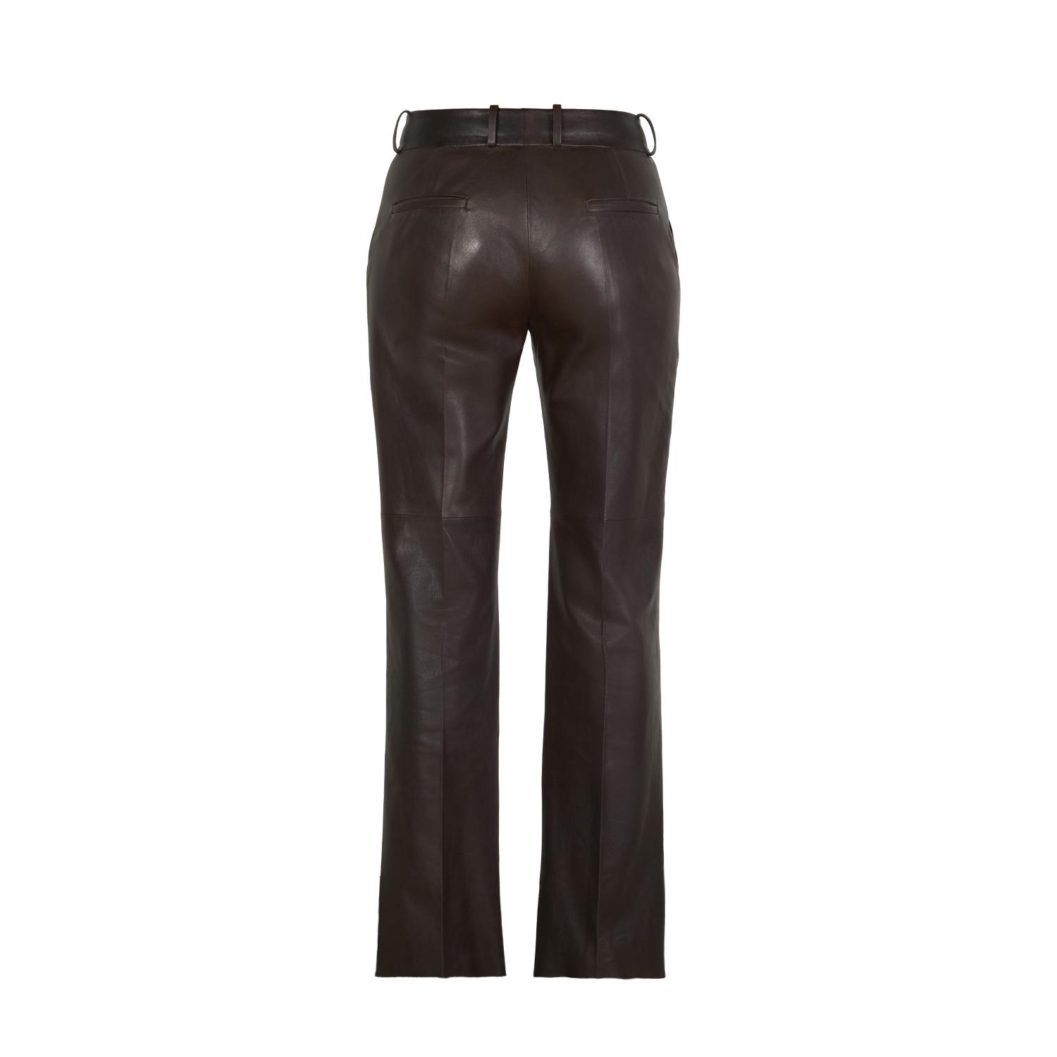 Setron Kahve Kadın Deri Pantolon