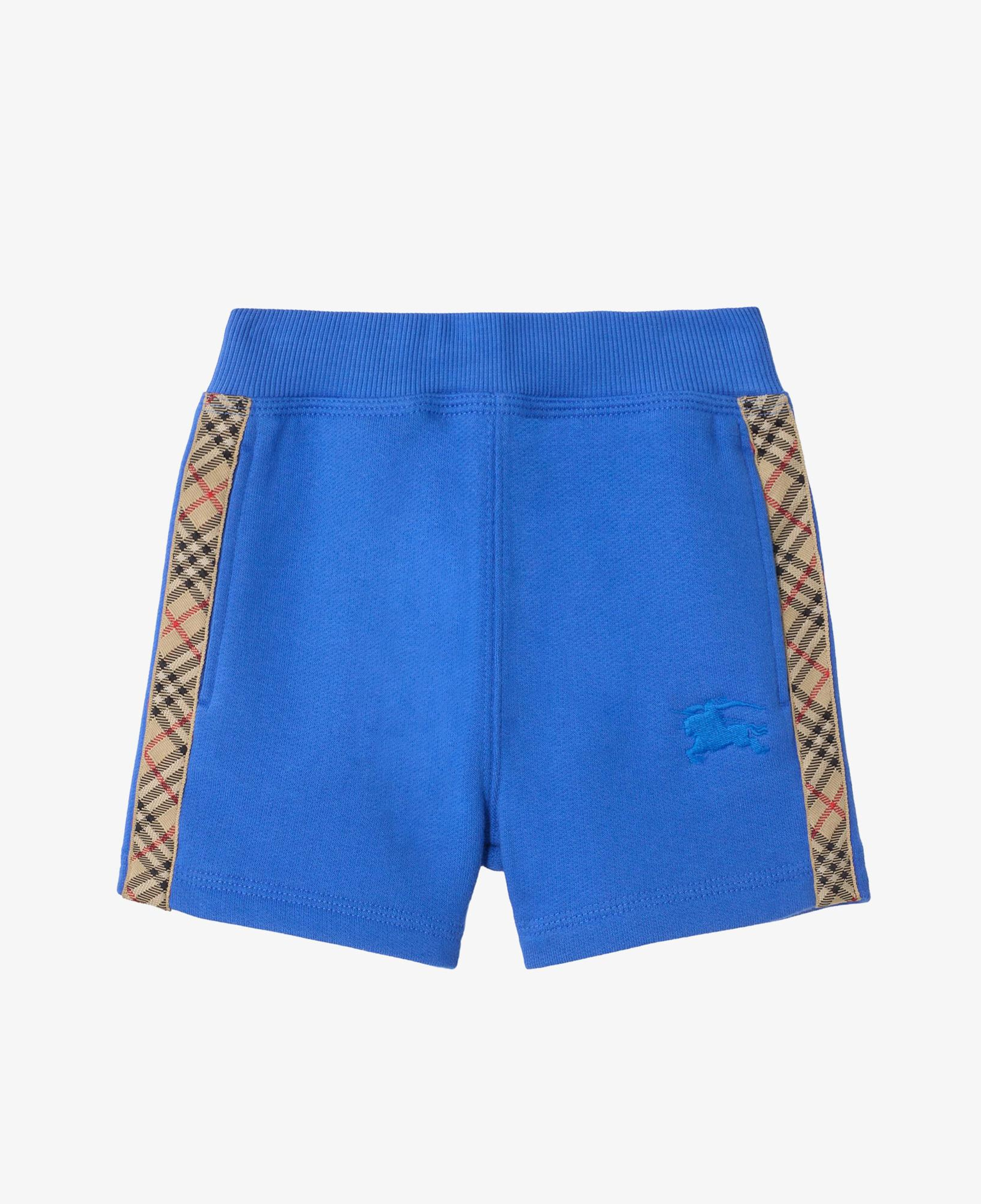 Burberry Check Trim Cotton Çocuk Mavi Şort