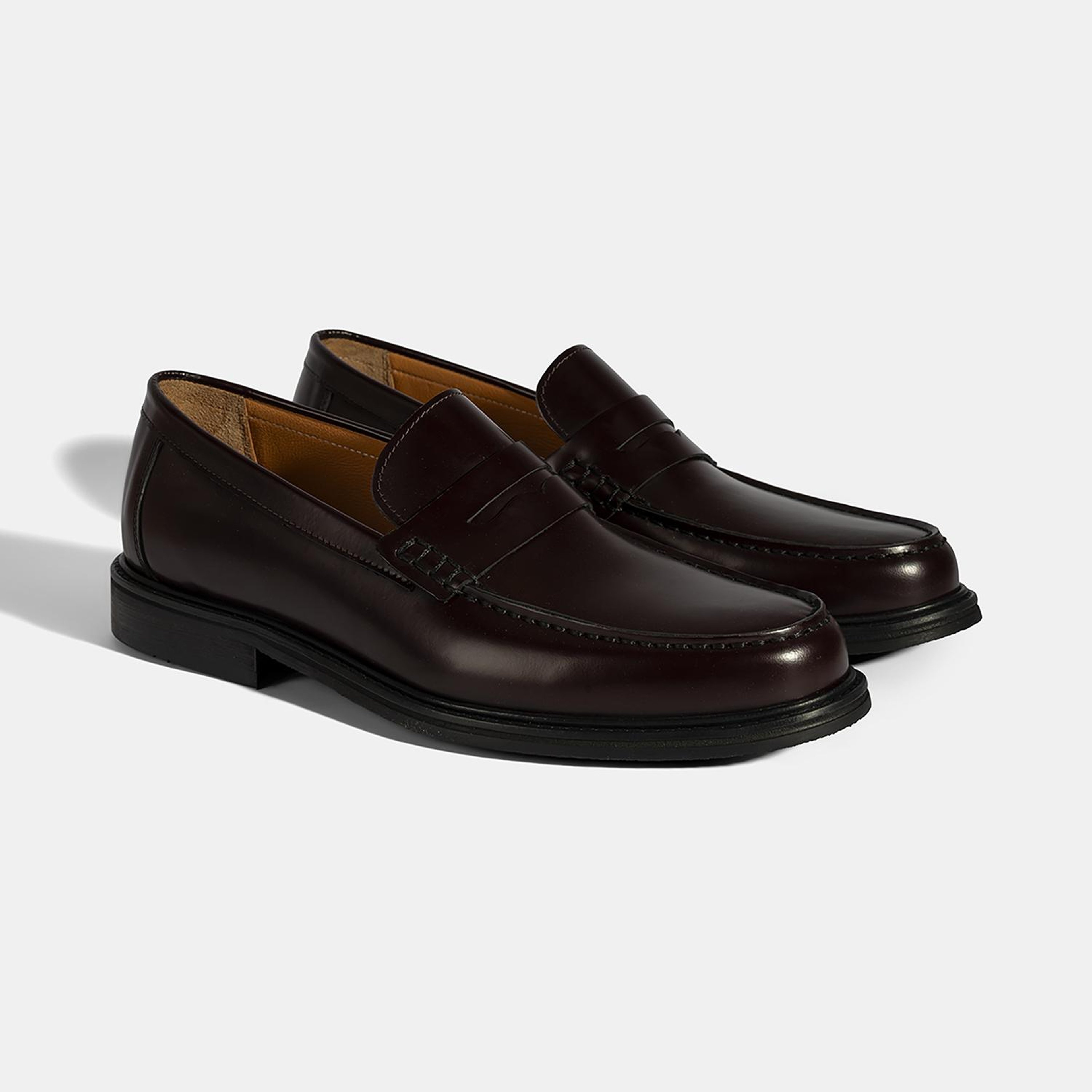 Erkek Bordo Deri Loafer