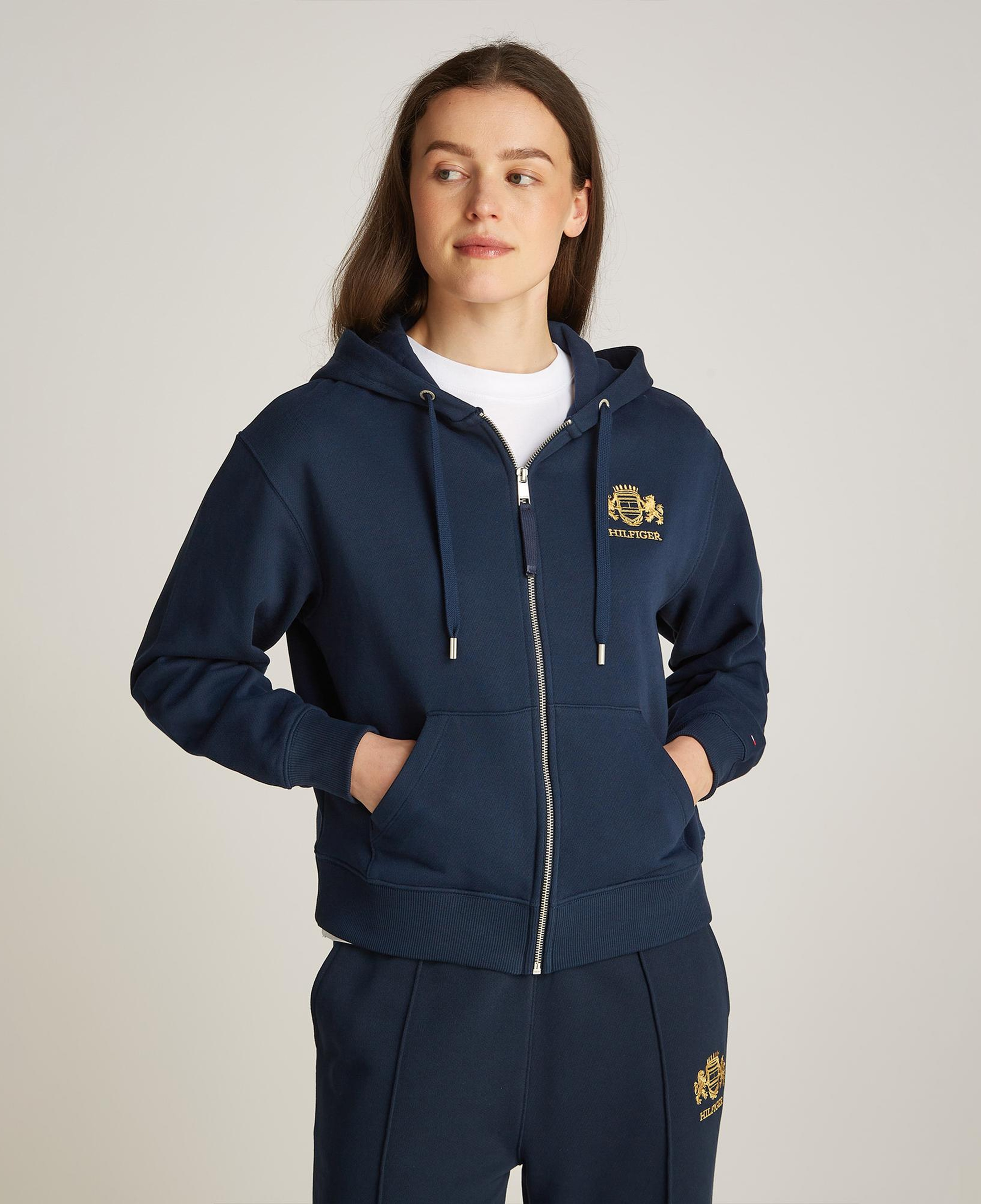 Tommy Hilfiger Reg Varsity Zip Kadın Lacivert Hoodie