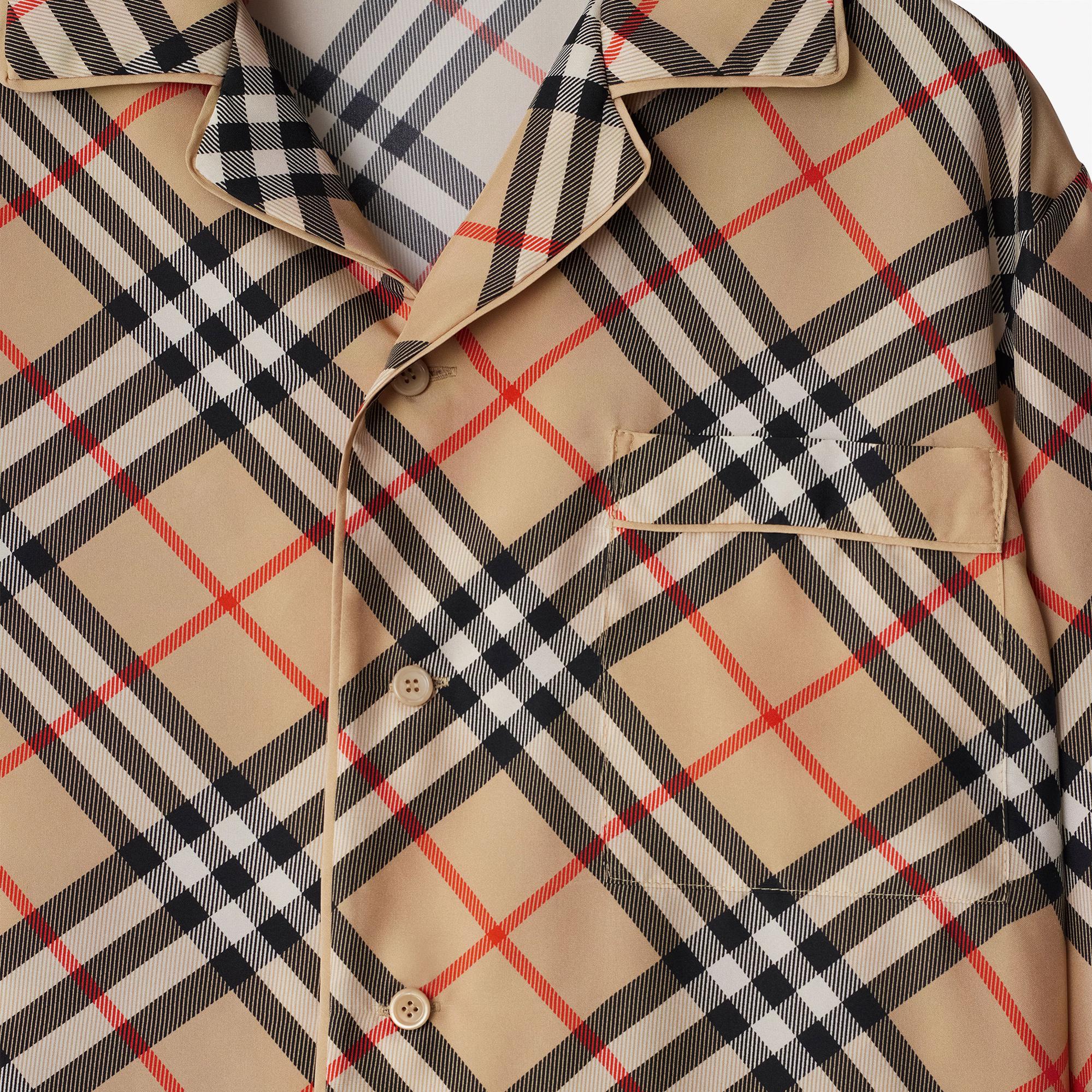 Burberry Check İpek Kadın Bej Gömlek