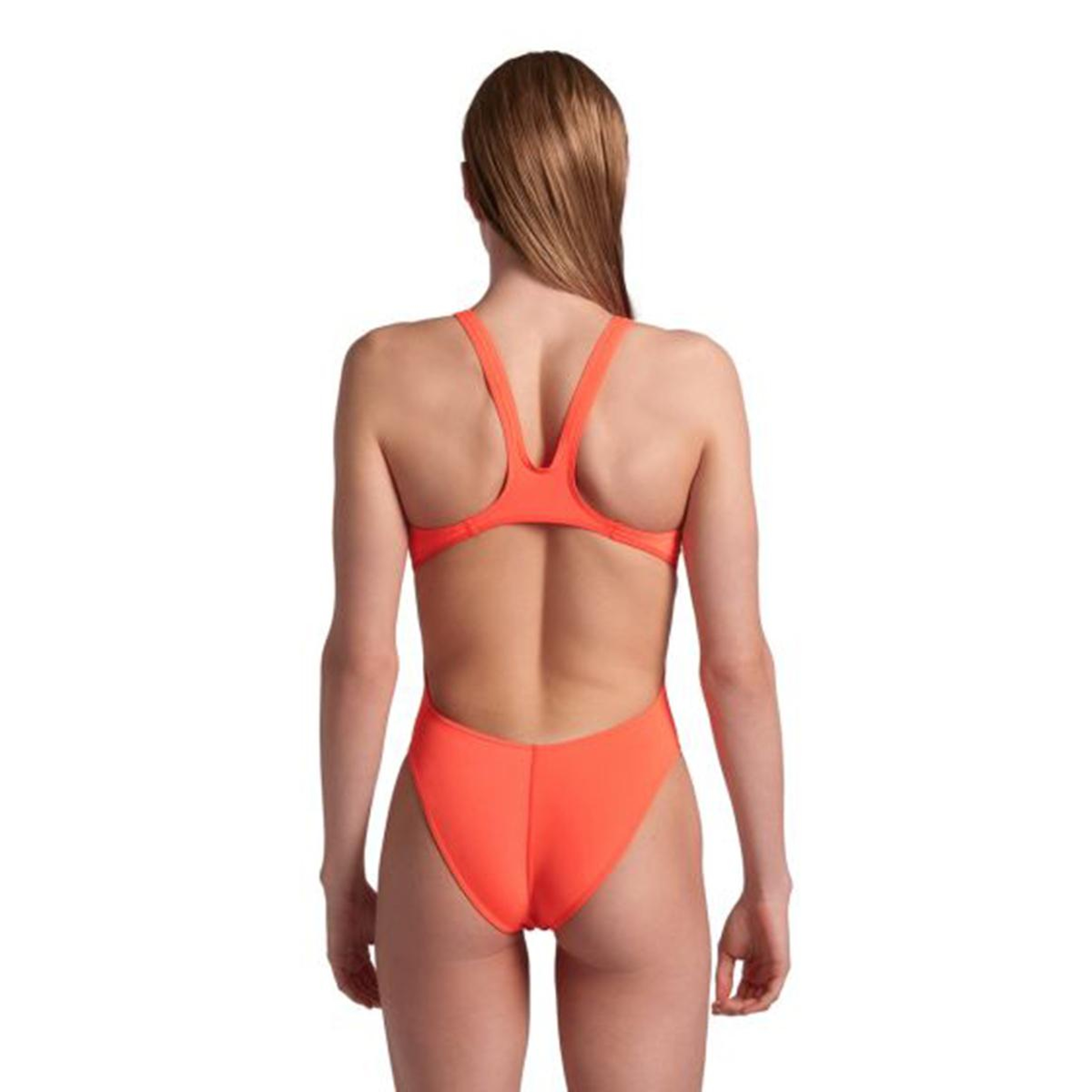 Team Swimsuit Swim Tech Solid Kadın Turuncu Yüzücü Mayosu 004763300