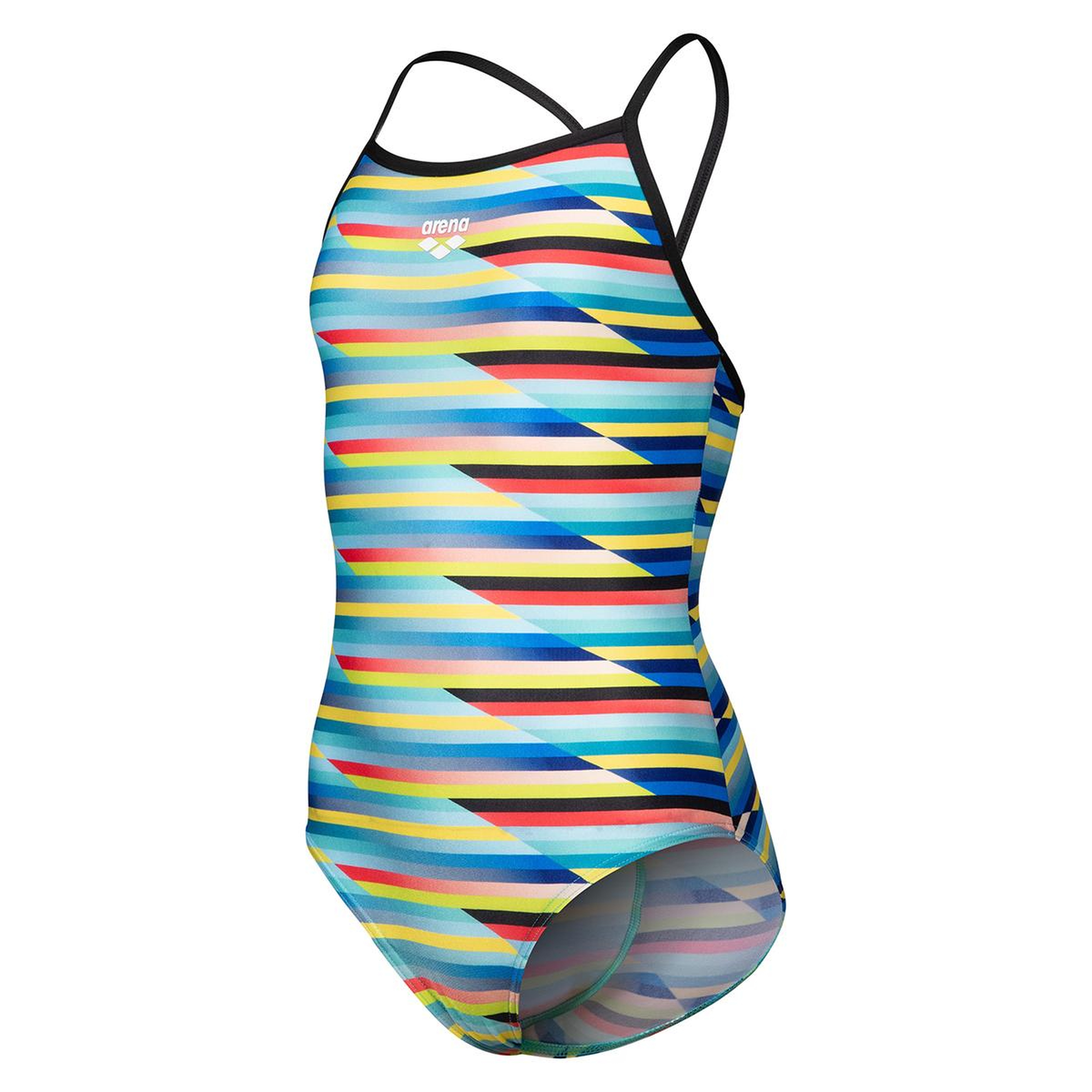 Racing Stripe Swimsuit Lightdrop Back Çocuk Çok Renkli Yüzücü Mayosu 009006550