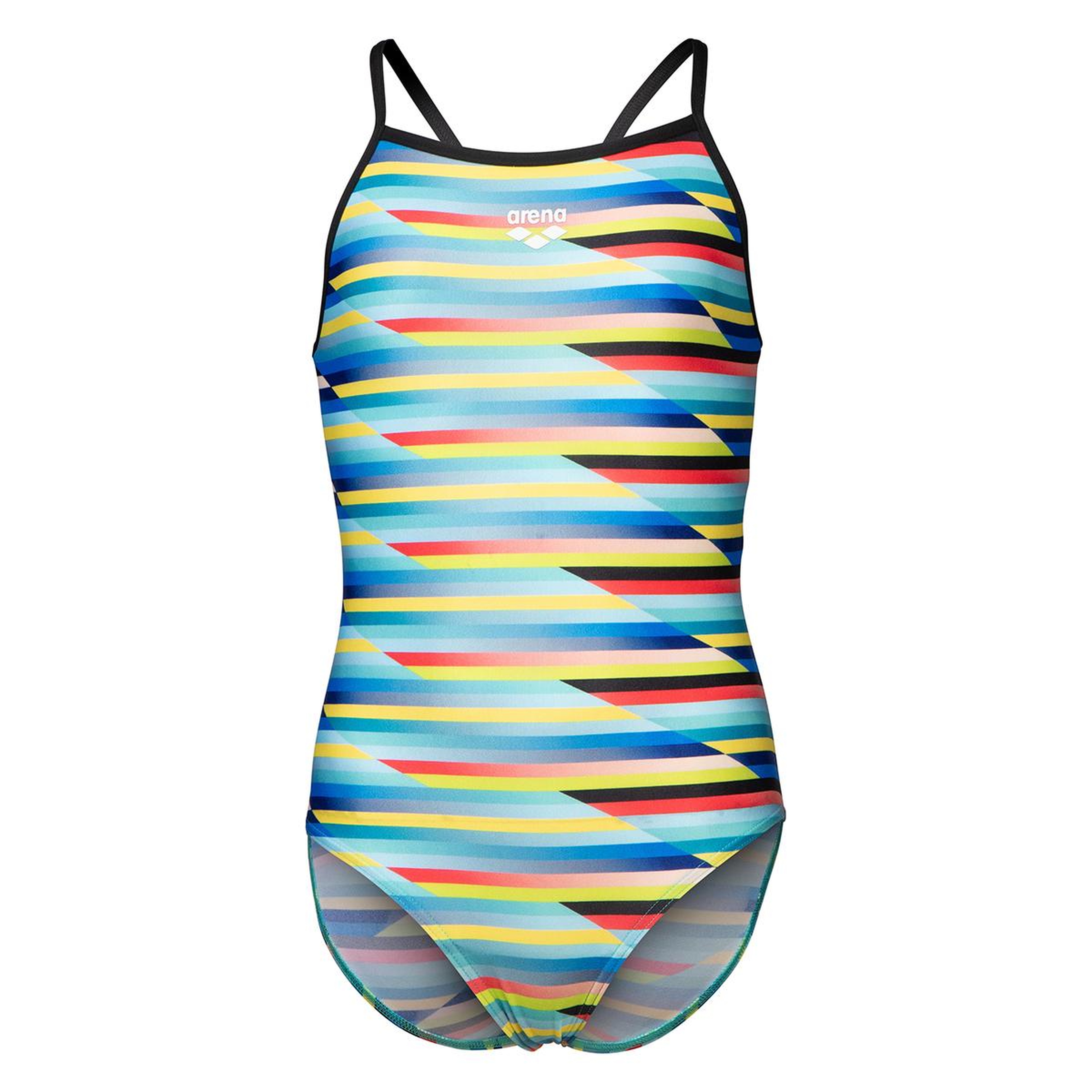 Racing Stripe Swimsuit Lightdrop Back Çocuk Çok Renkli Yüzücü Mayosu 009006550