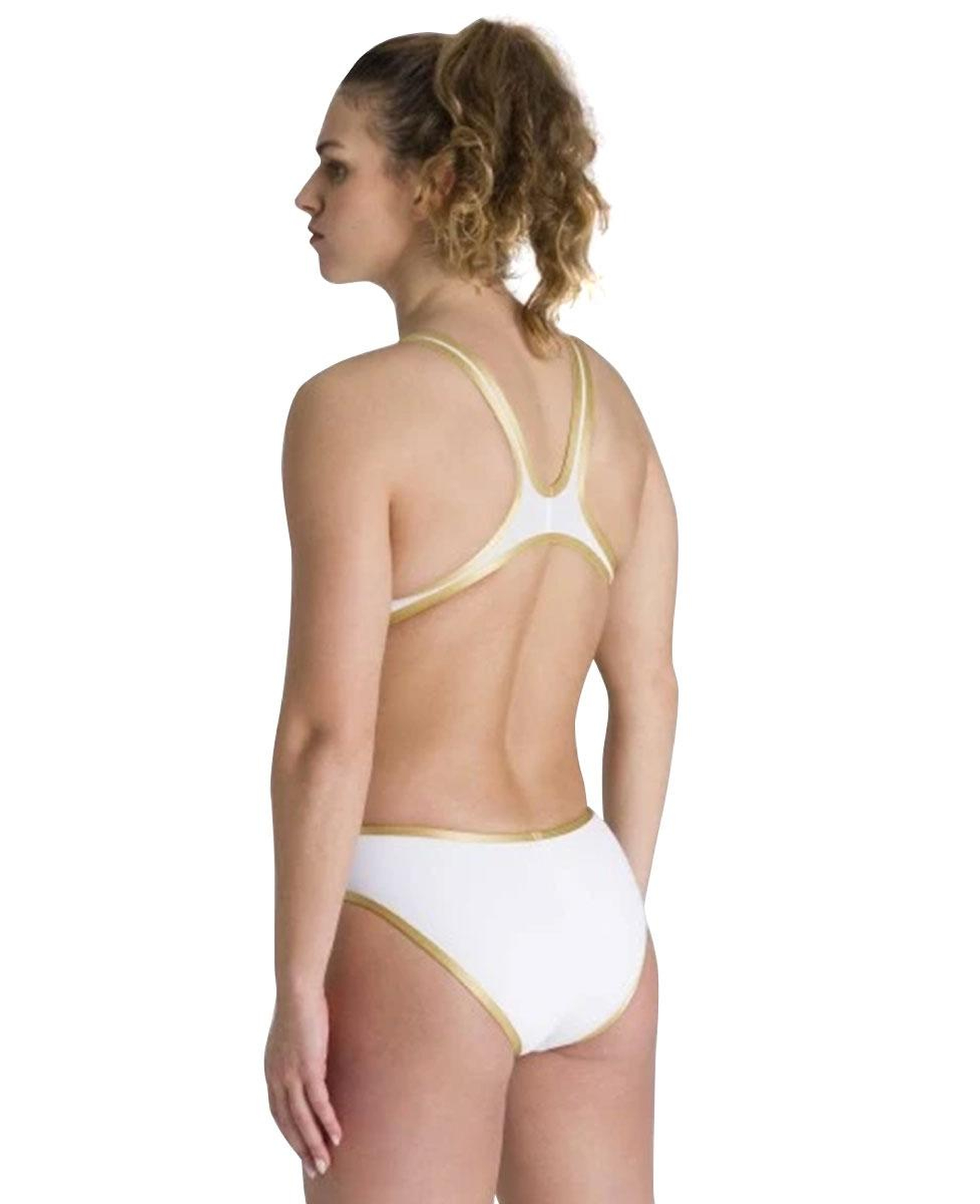 One Big Logo One Piece Kadın Beyaz Yüzücü Mayosu 001198106