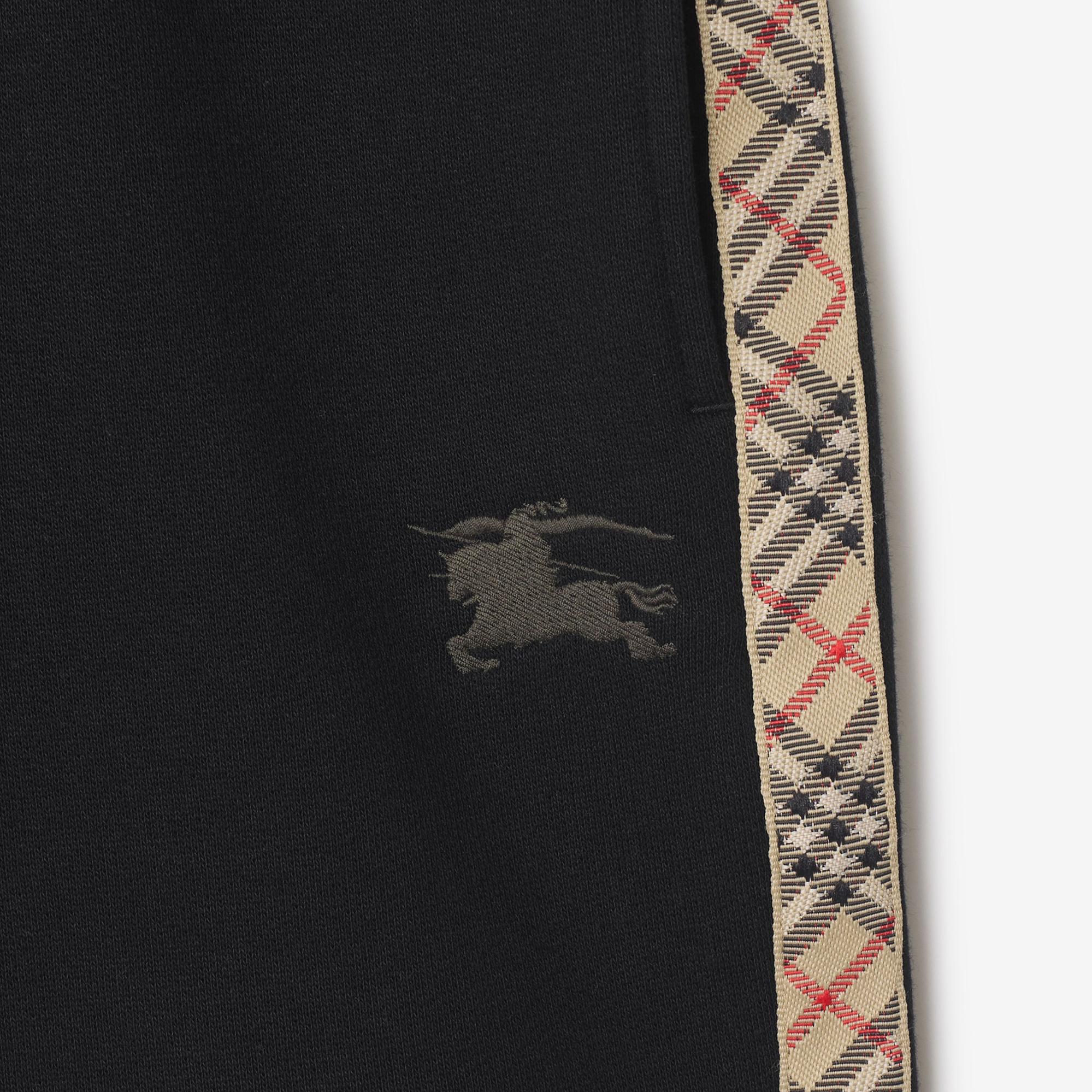 Burberry Benny Tape Check Trim Cotton Çocuk Siyah Şort