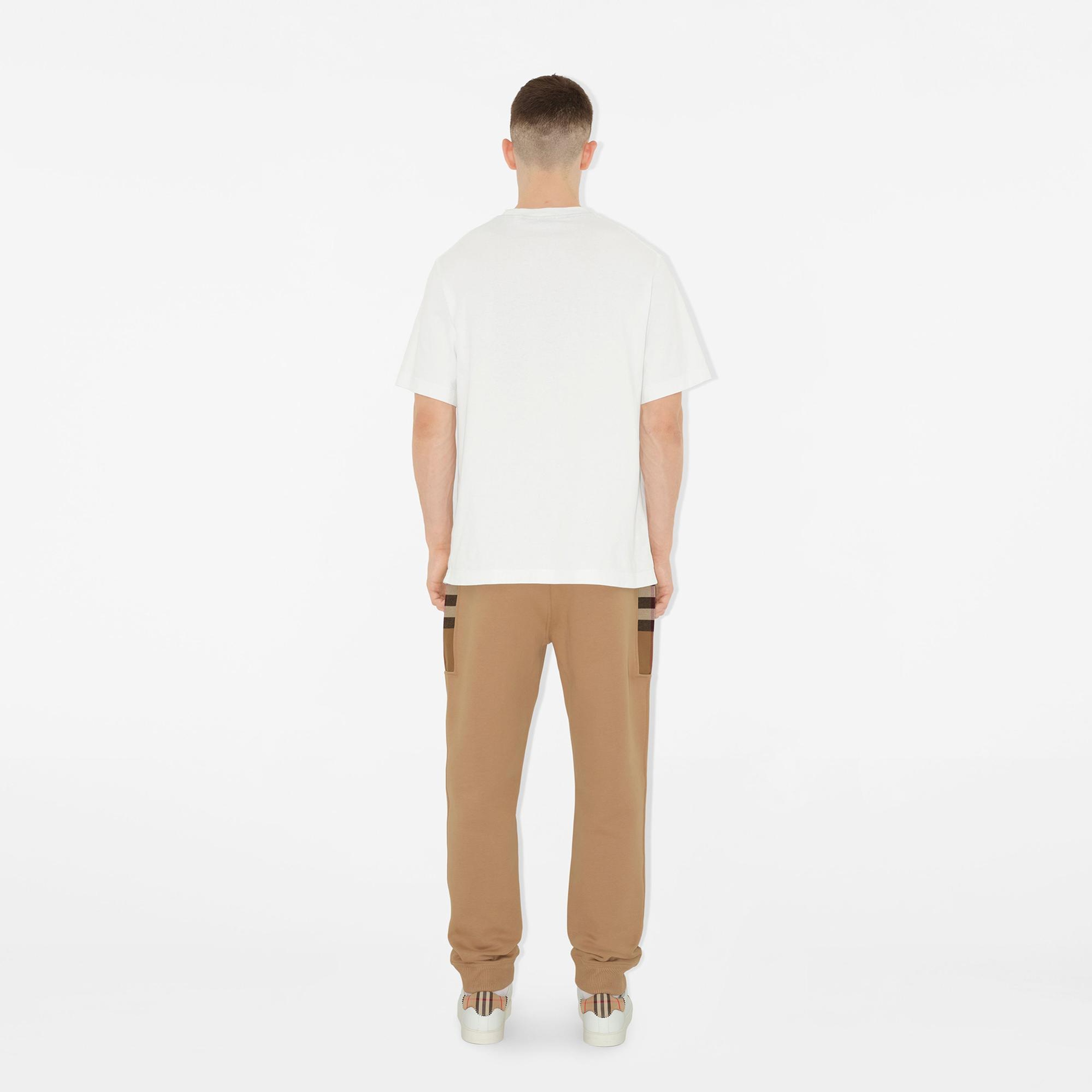 Burberry Check Panel Pamuk Karışımlı Erkek Bej Pantolon