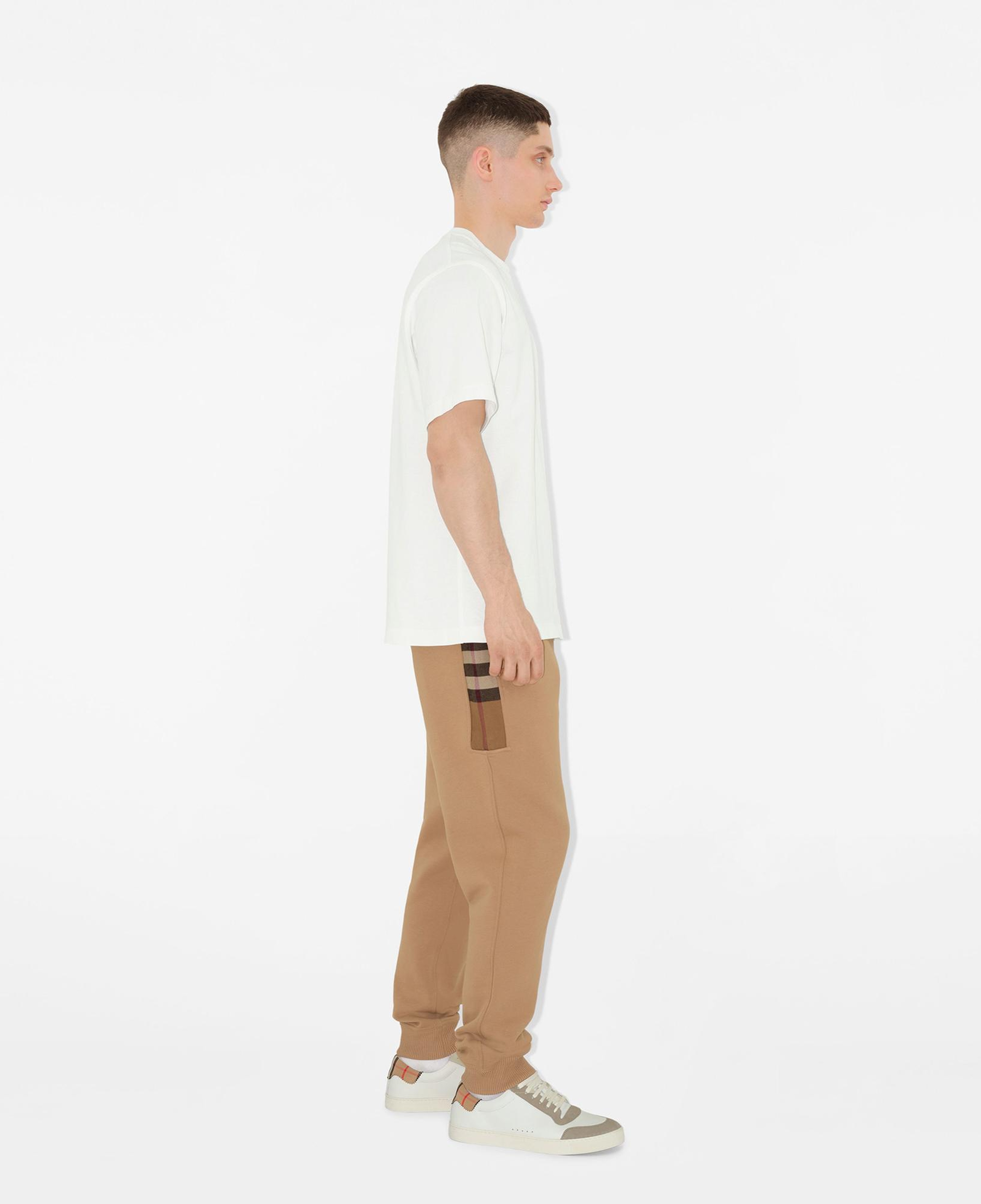 Burberry Check Panel Pamuk Karışımlı Erkek Bej Pantolon