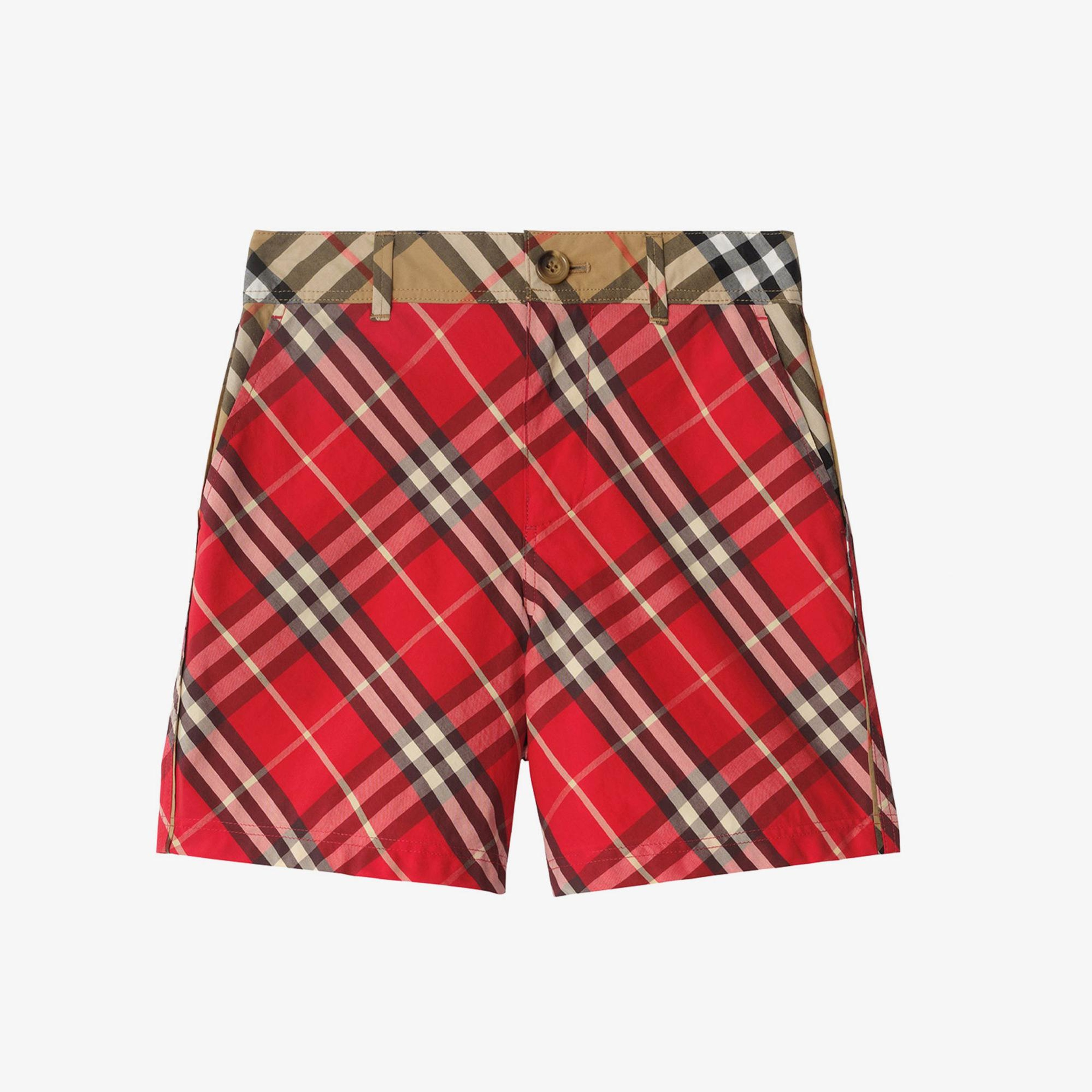 Burberry Oscar Check Çocuk Kırmızı Şort