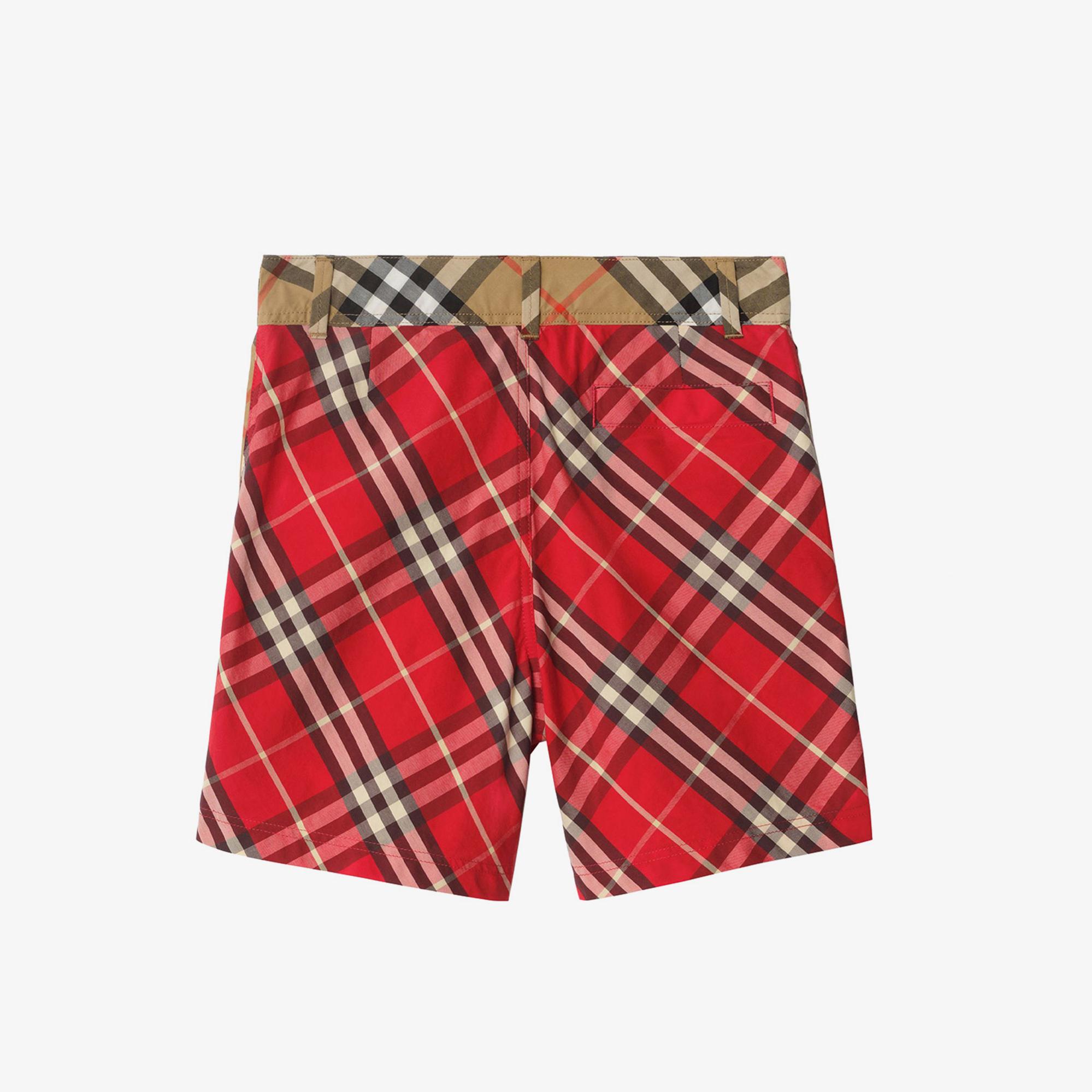 Burberry Oscar Check Çocuk Kırmızı Şort
