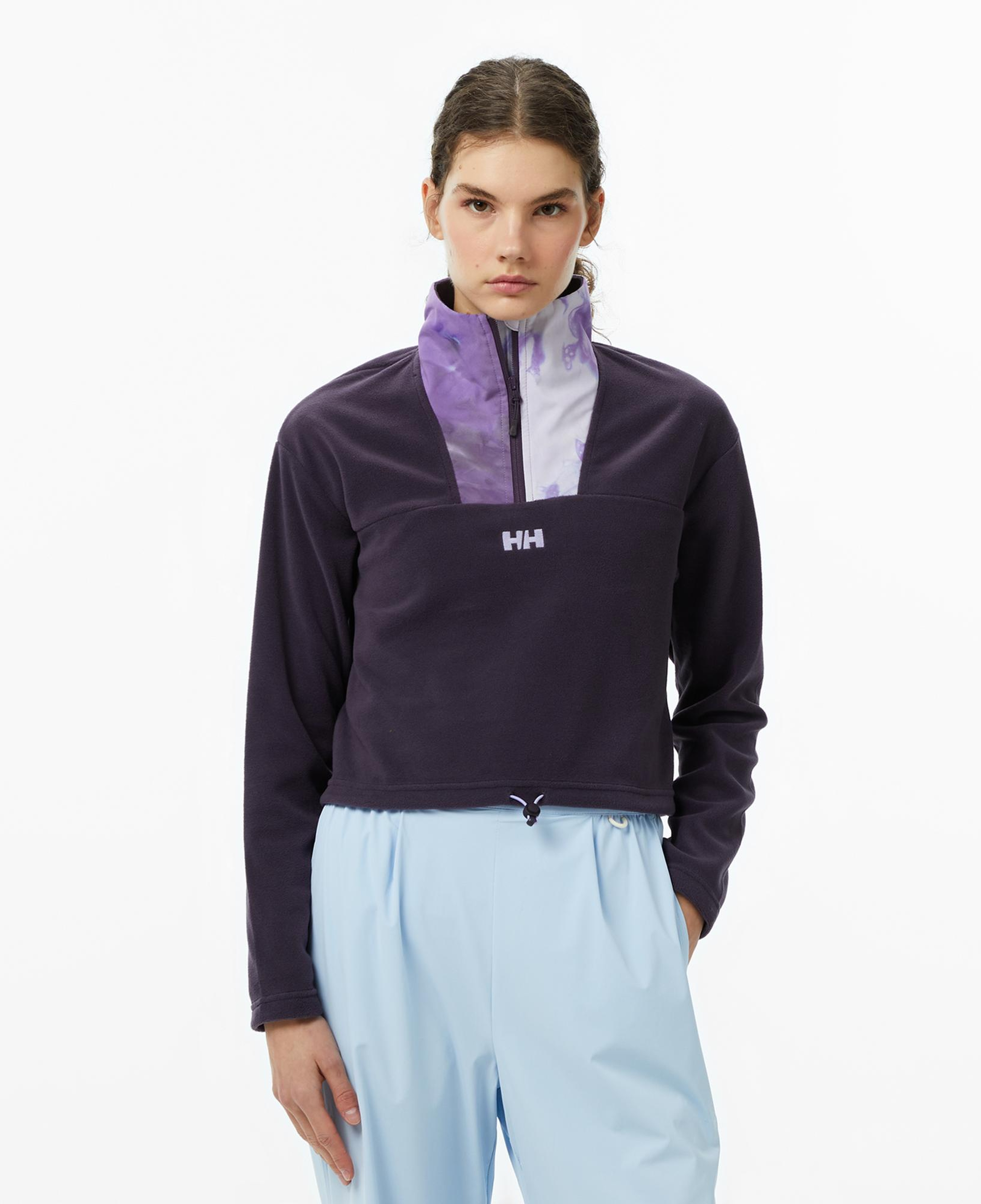 Helly Hansen W Daybreaker Cropped Polar Kadın Mor Sweatshirt