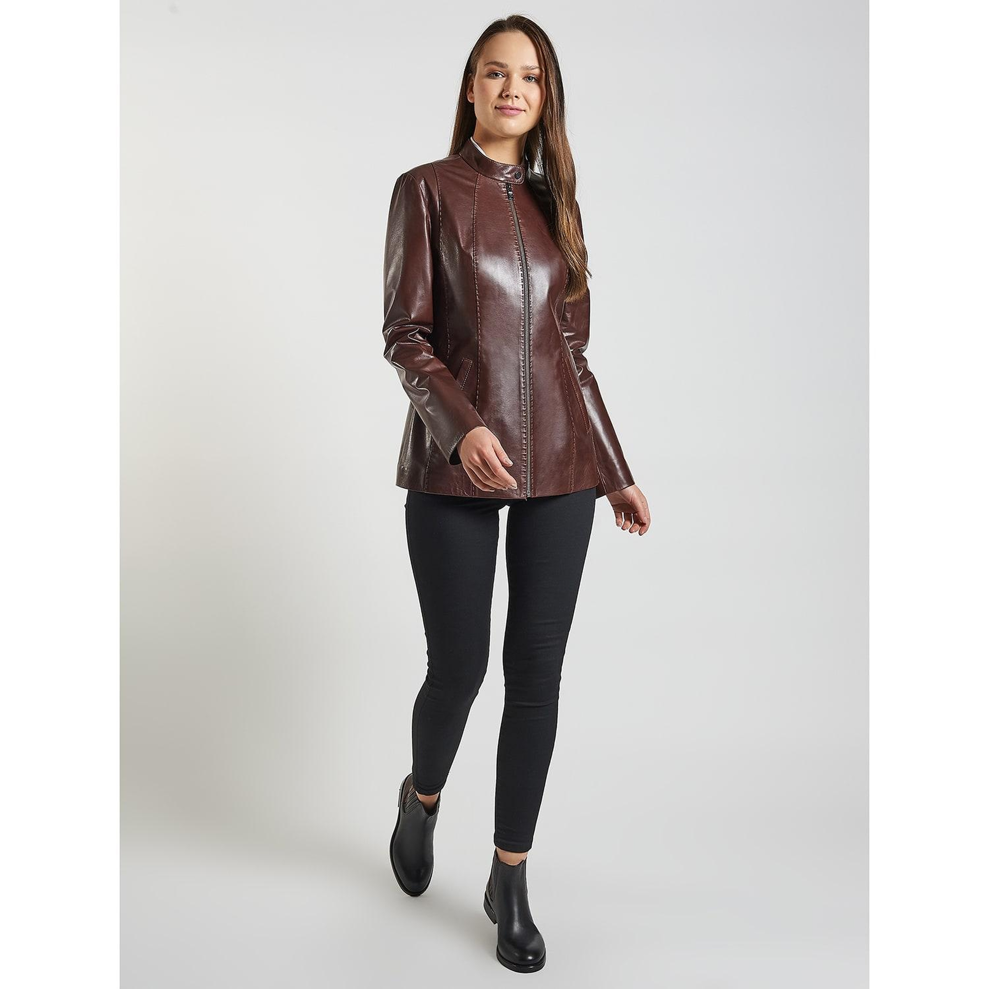 Kahve Marya Kadın Deri Ceket