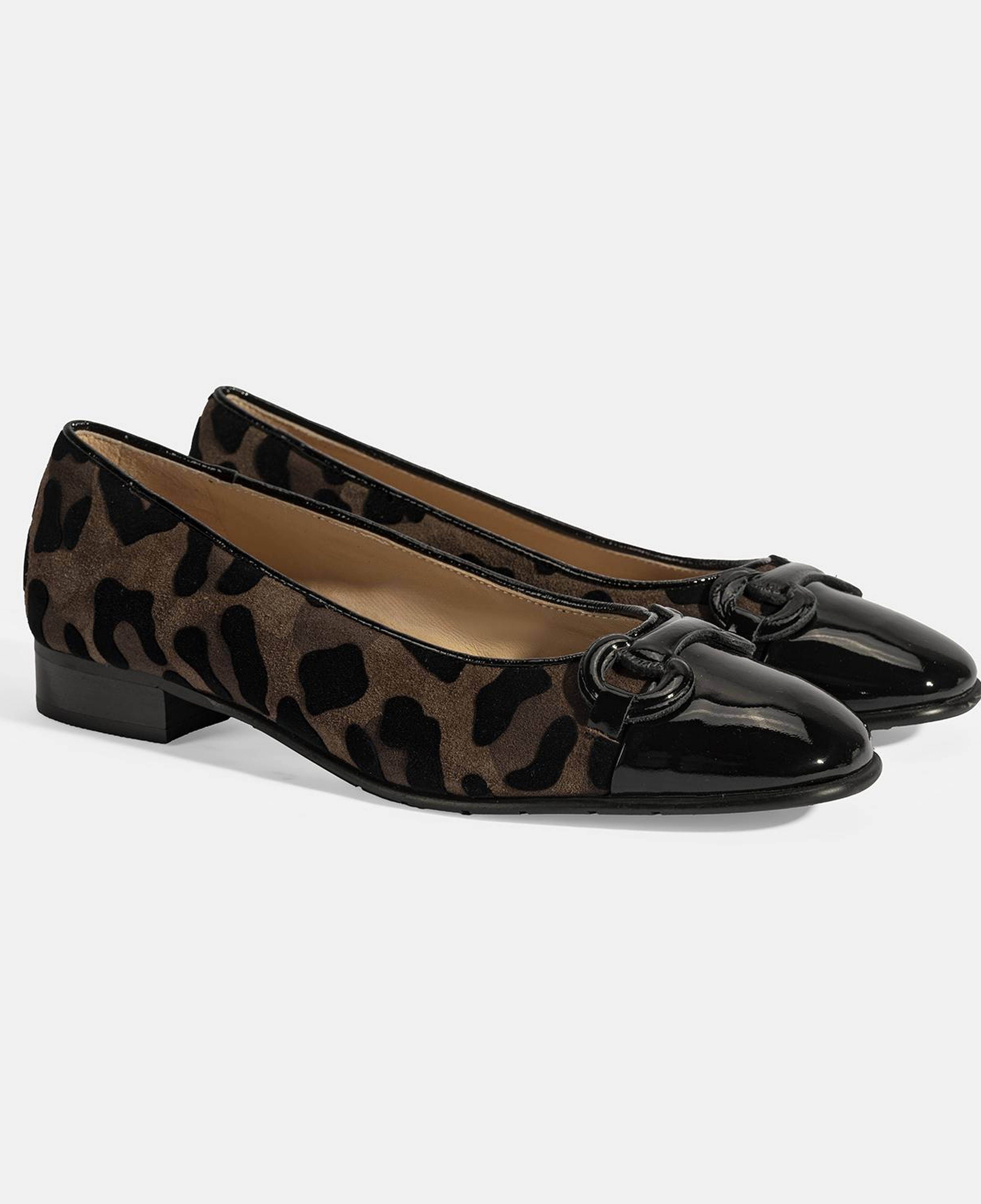 Luca Grossi Kadın Kahve Leopar Toka Detaylı Süet Babet