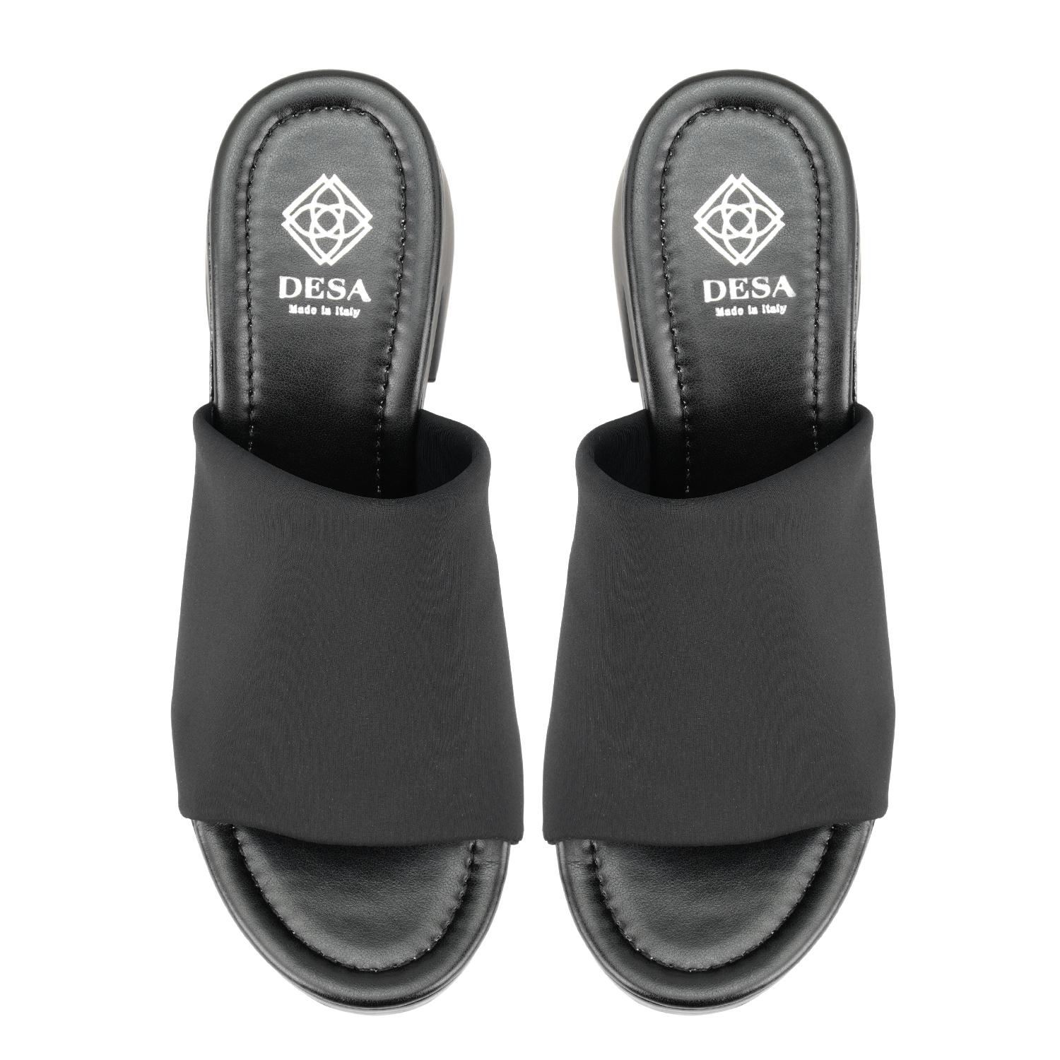 Haley Siyah Kadın Platform Topuklu Terlik