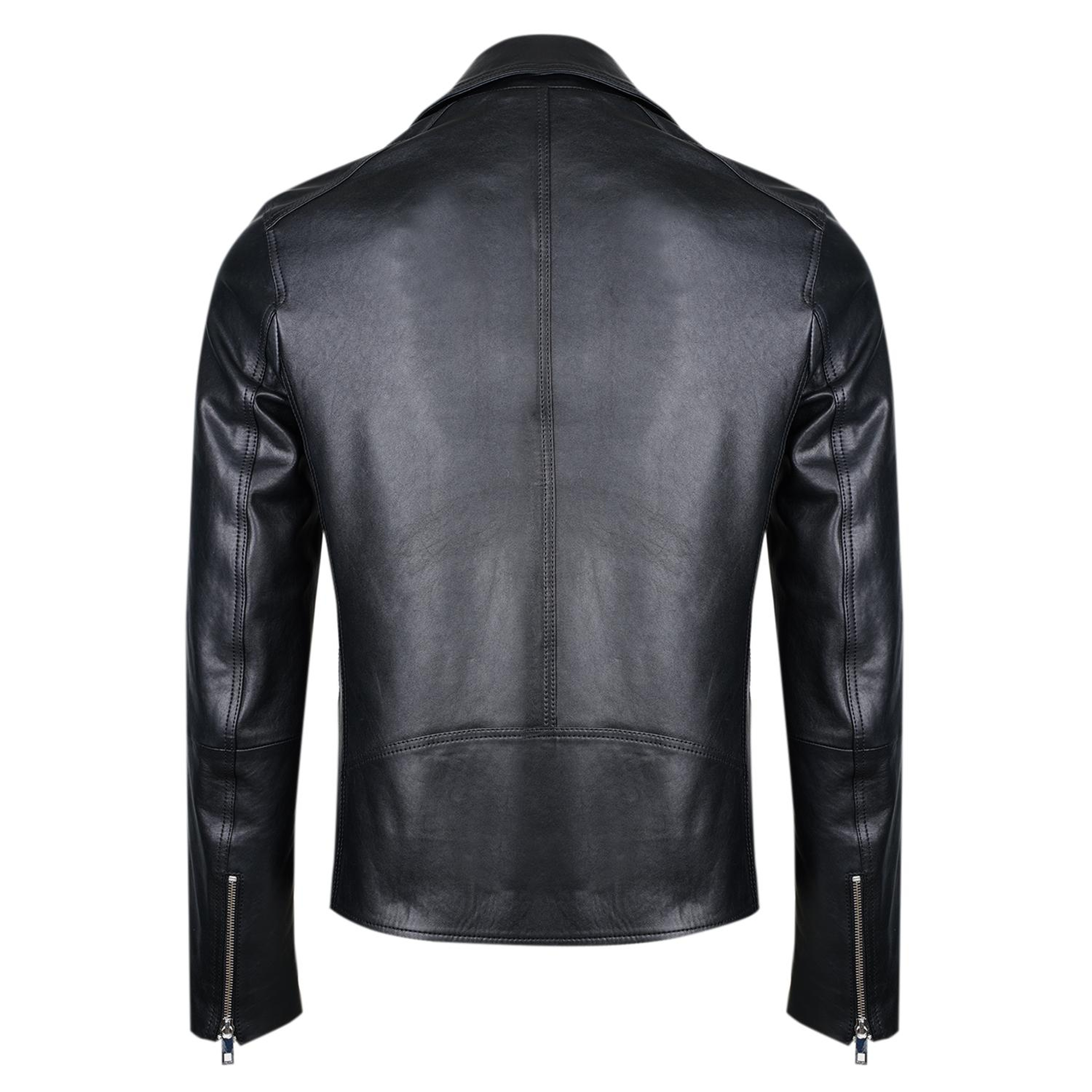 Santo Siyah Erkek Deri Biker Ceket