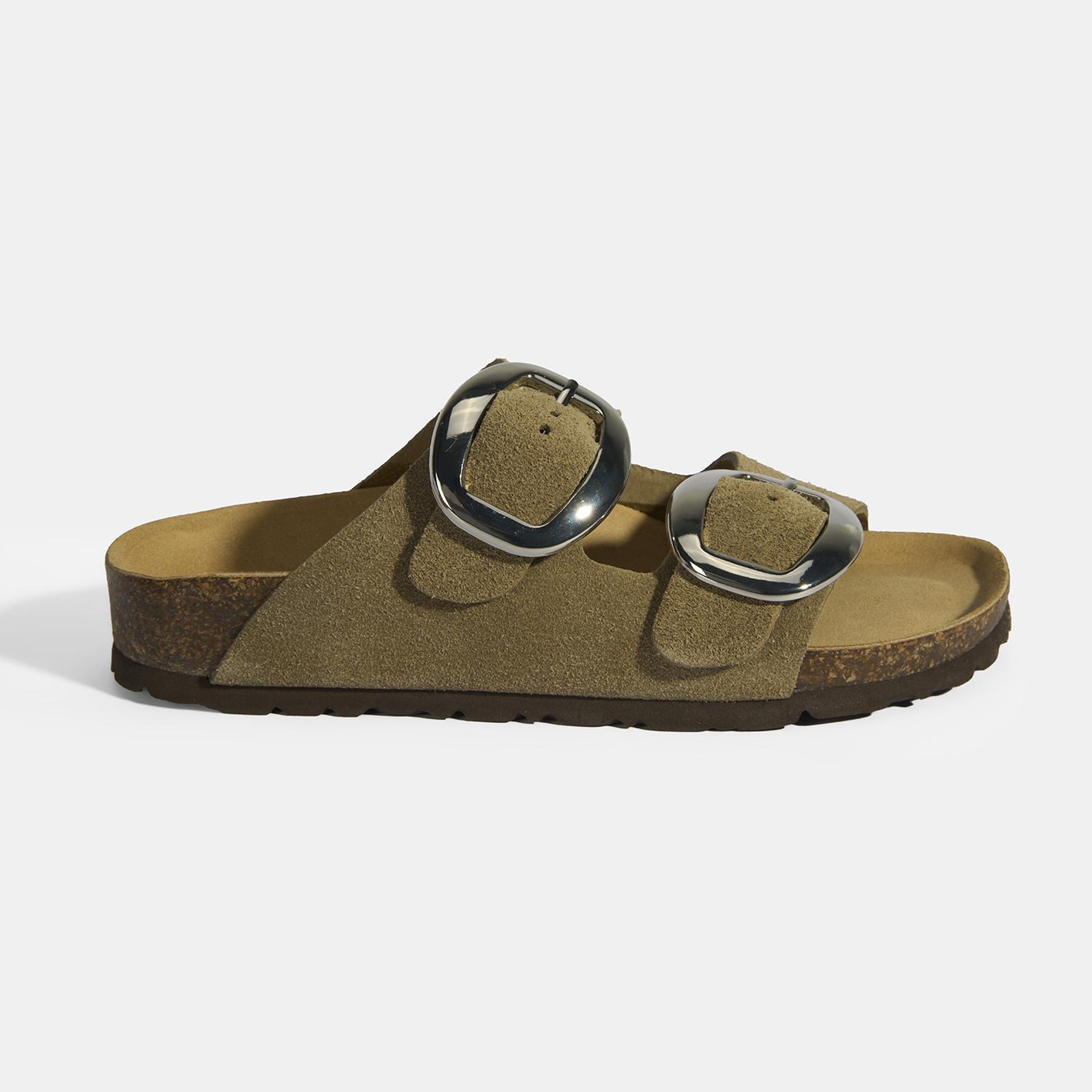 Vizon Kadın Toka Detaylı Süet Terlik