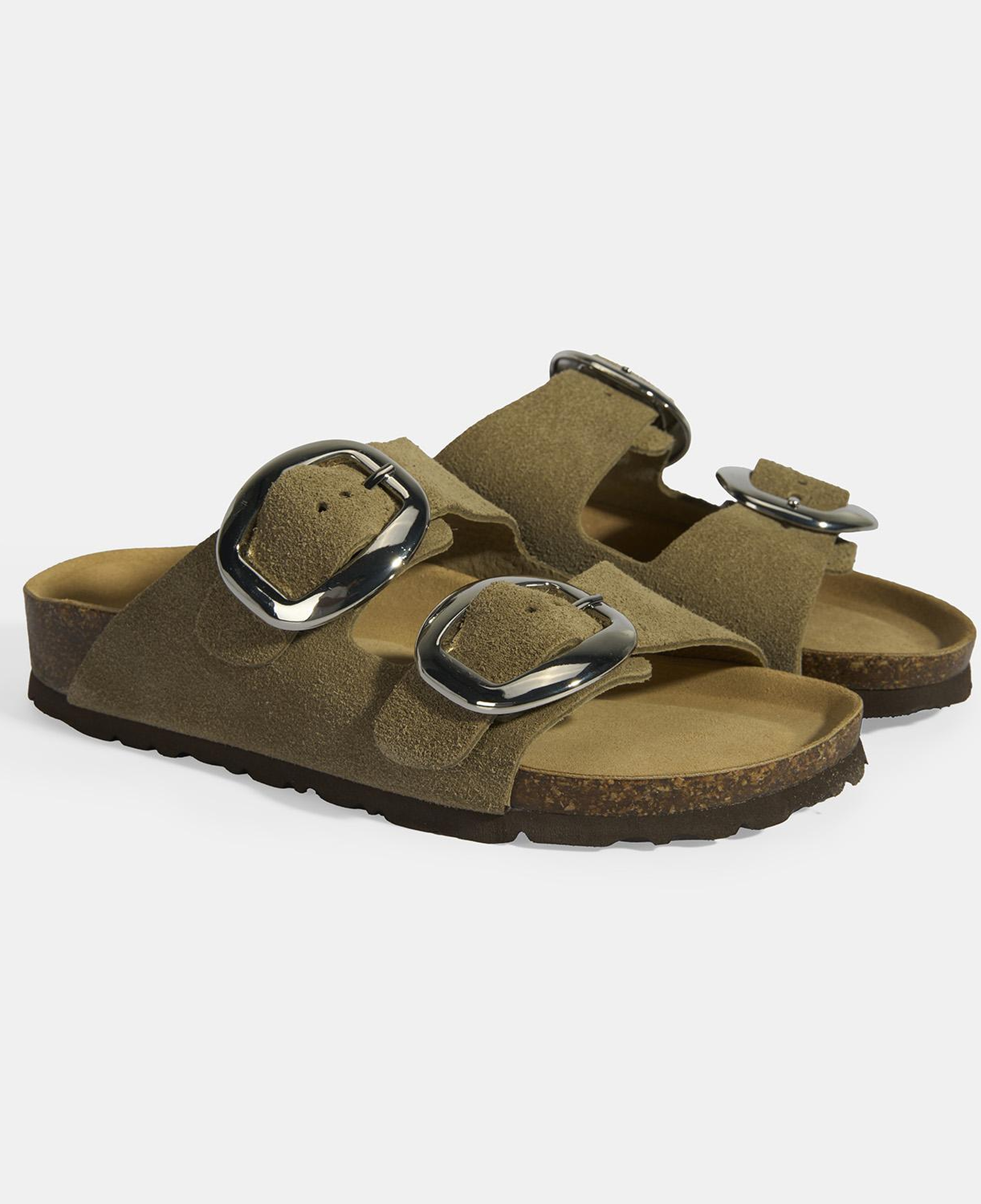 Vizon Kadın Toka Detaylı Süet Terlik