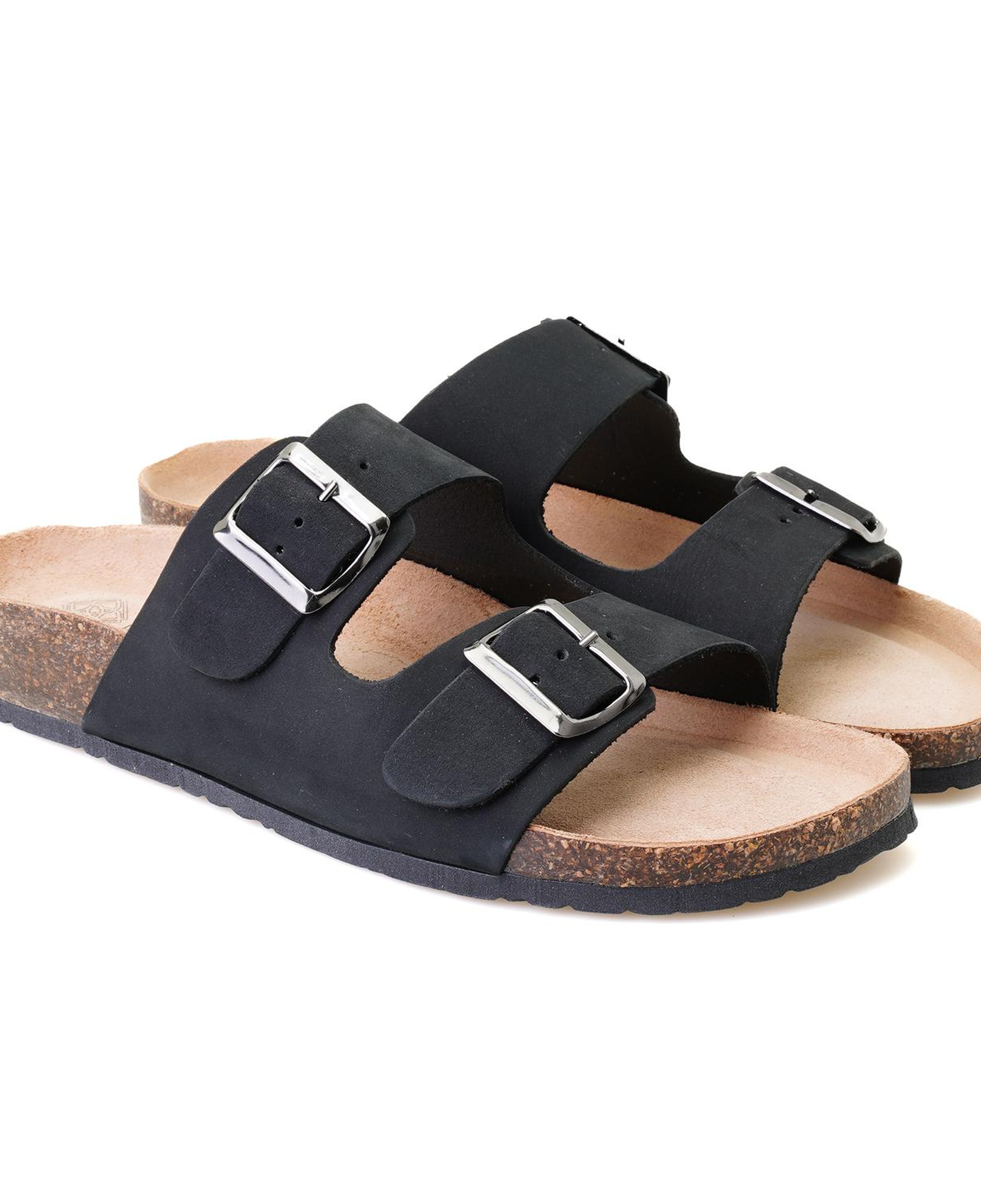 Karina Siyah Erkek Ayarlanabilir Tokalı Nubuk Deri Terlik