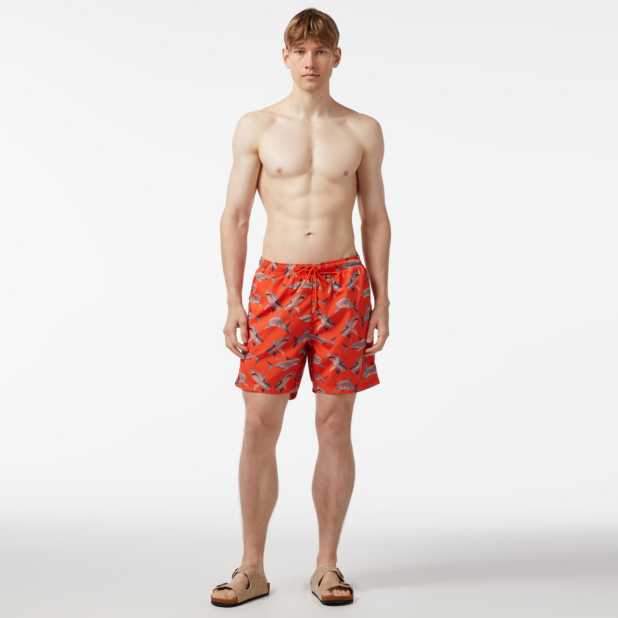 Nautica Erkek Turuncu Standart Fit Deniz Şortu