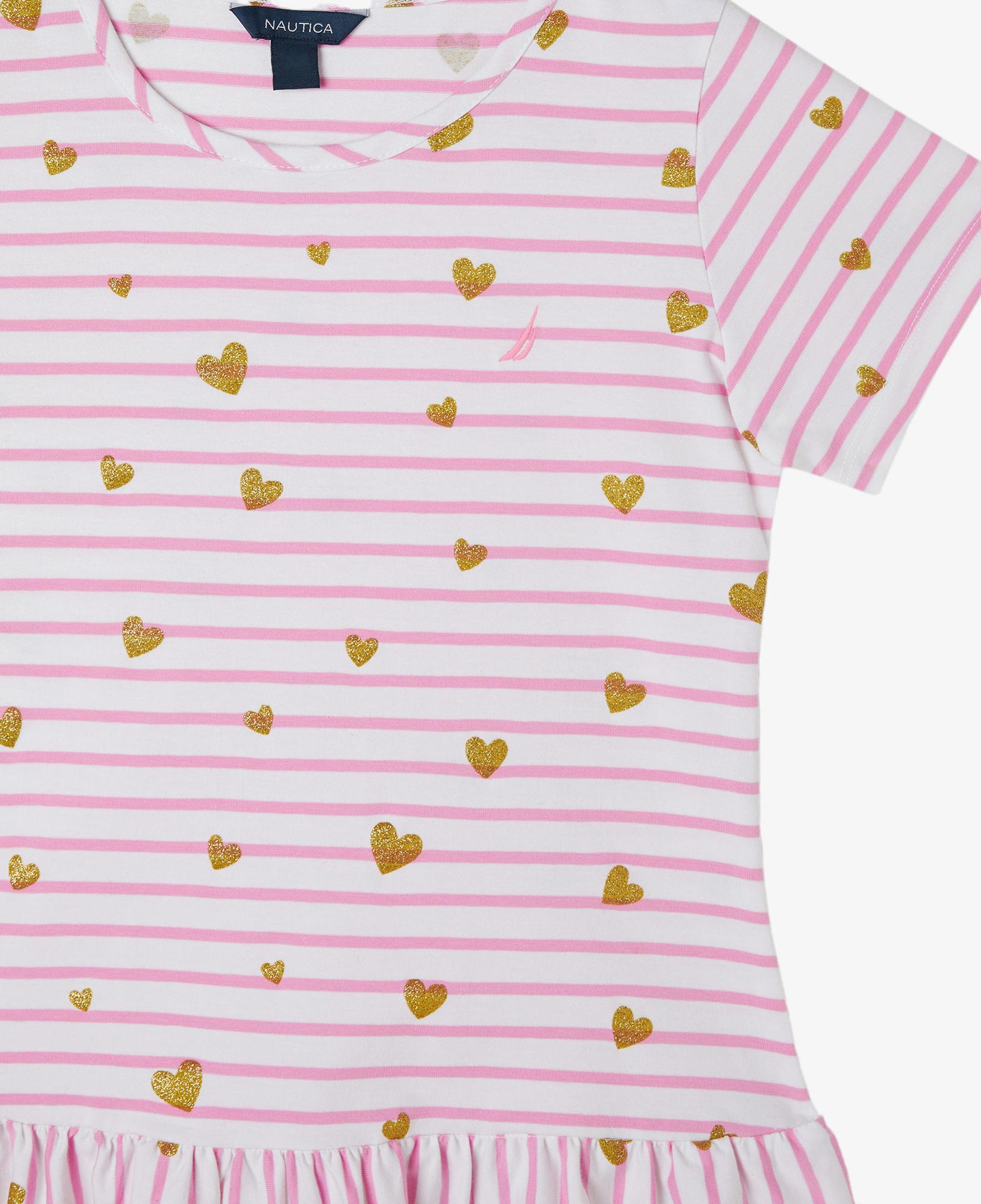 Nautica Kız Çocuk Pembe Kısa Kollu Baskılı Elbise