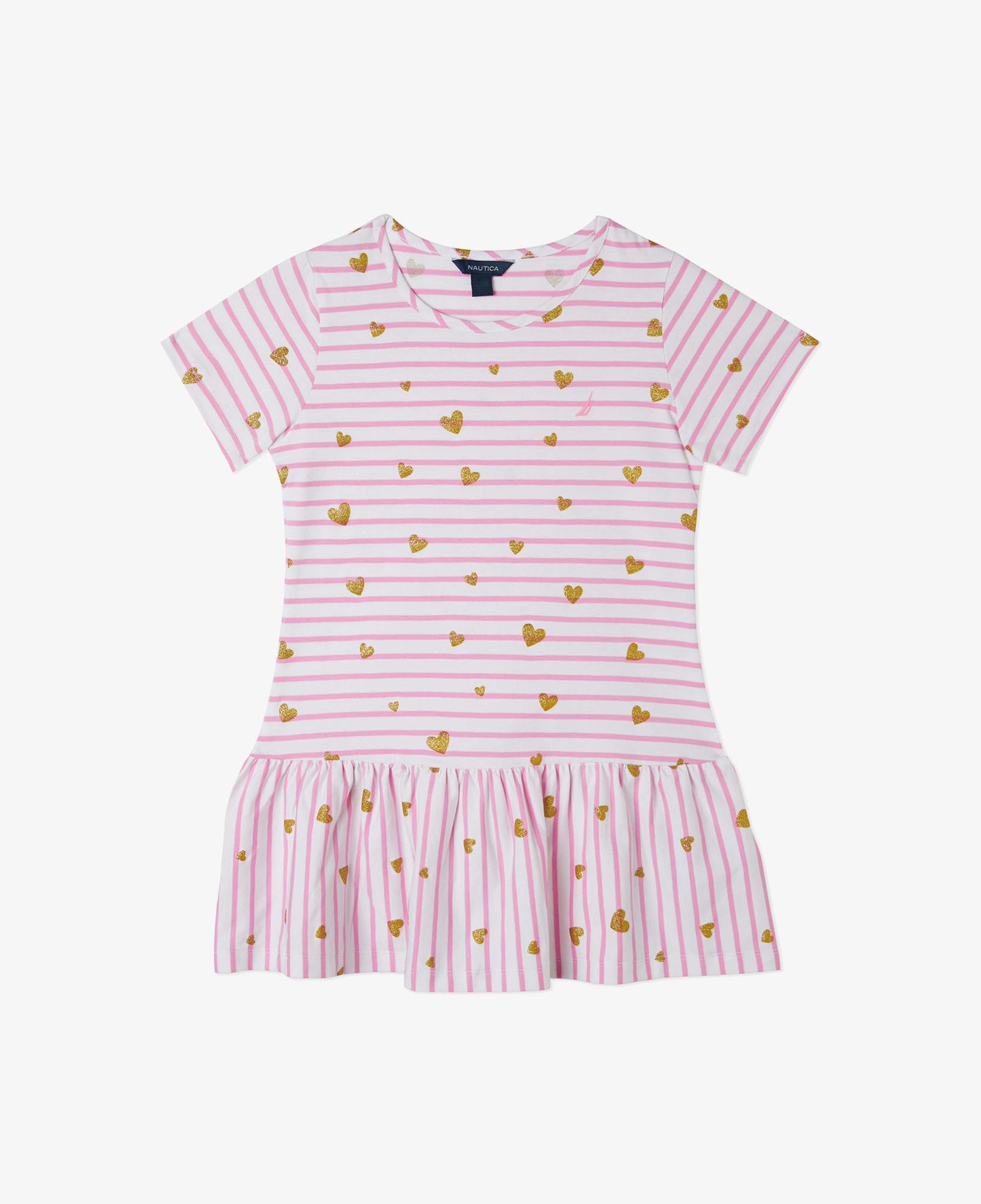 Nautica Kız Çocuk Pembe Kısa Kollu Baskılı Elbise
