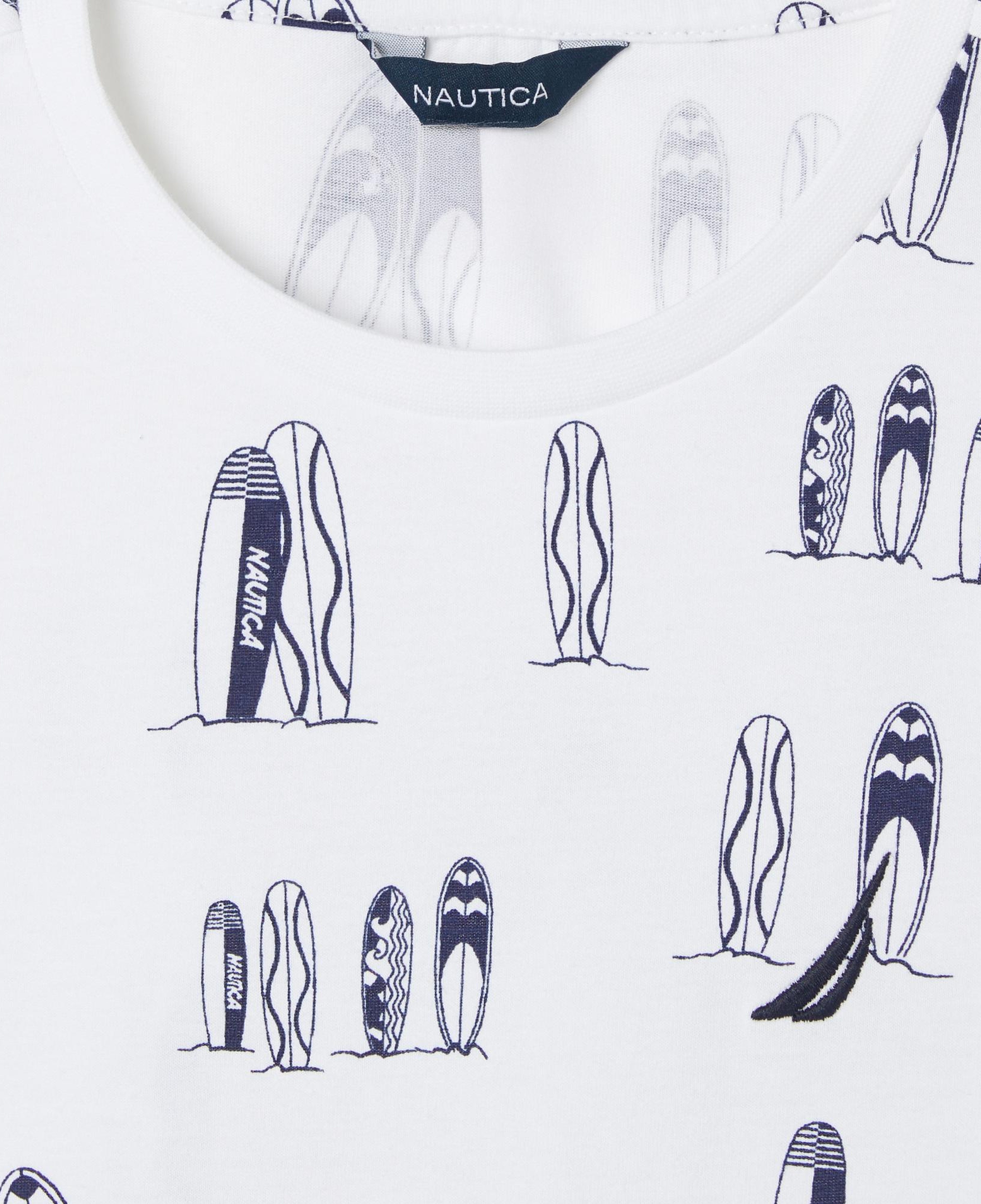 Nautica Erkek Çocuk Beyaz Regular Fit Baskılı T-Shirt