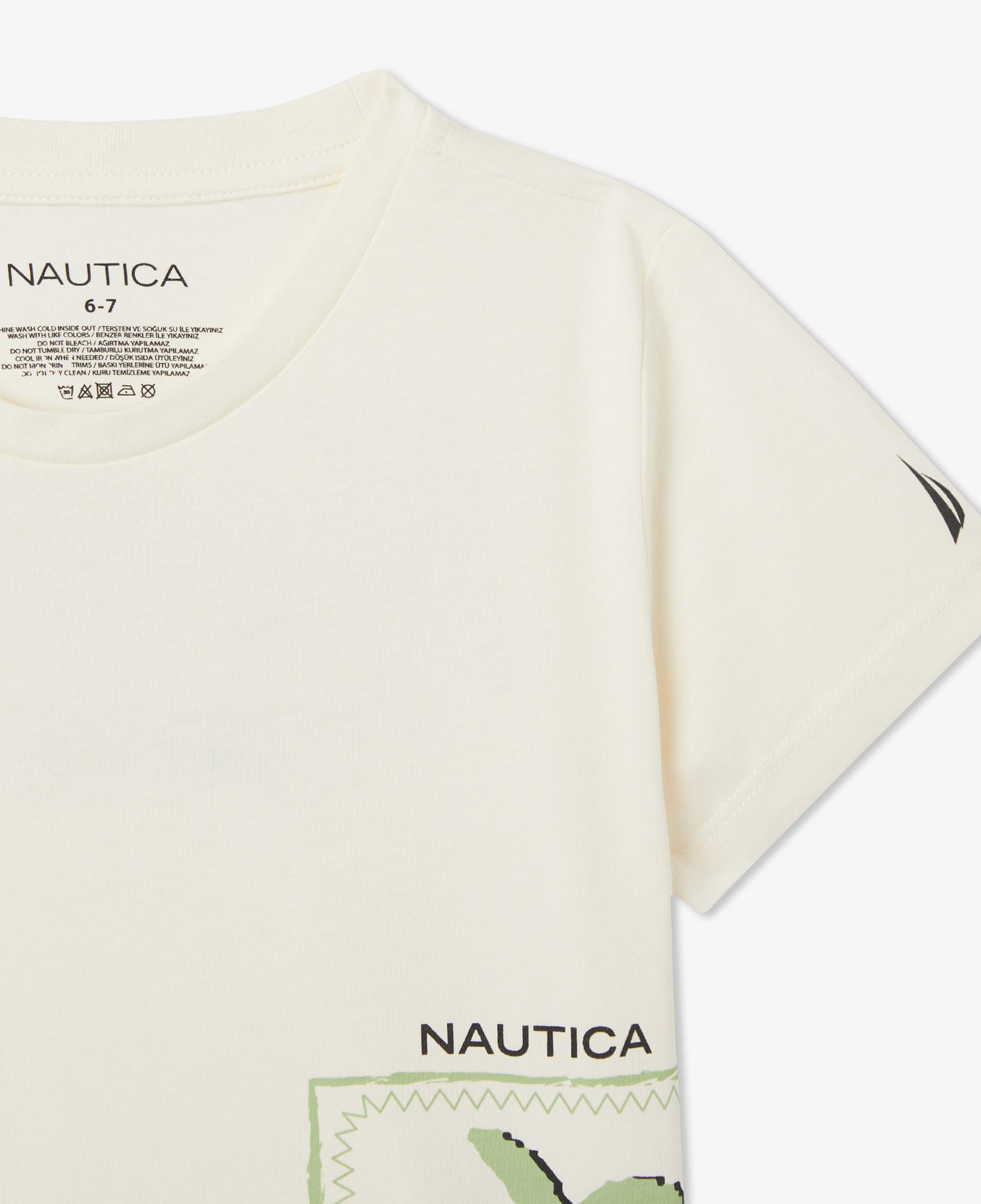 Nautica Erkek Çocuk Krem Rengi Regular Fit Baskılı T-Shirt