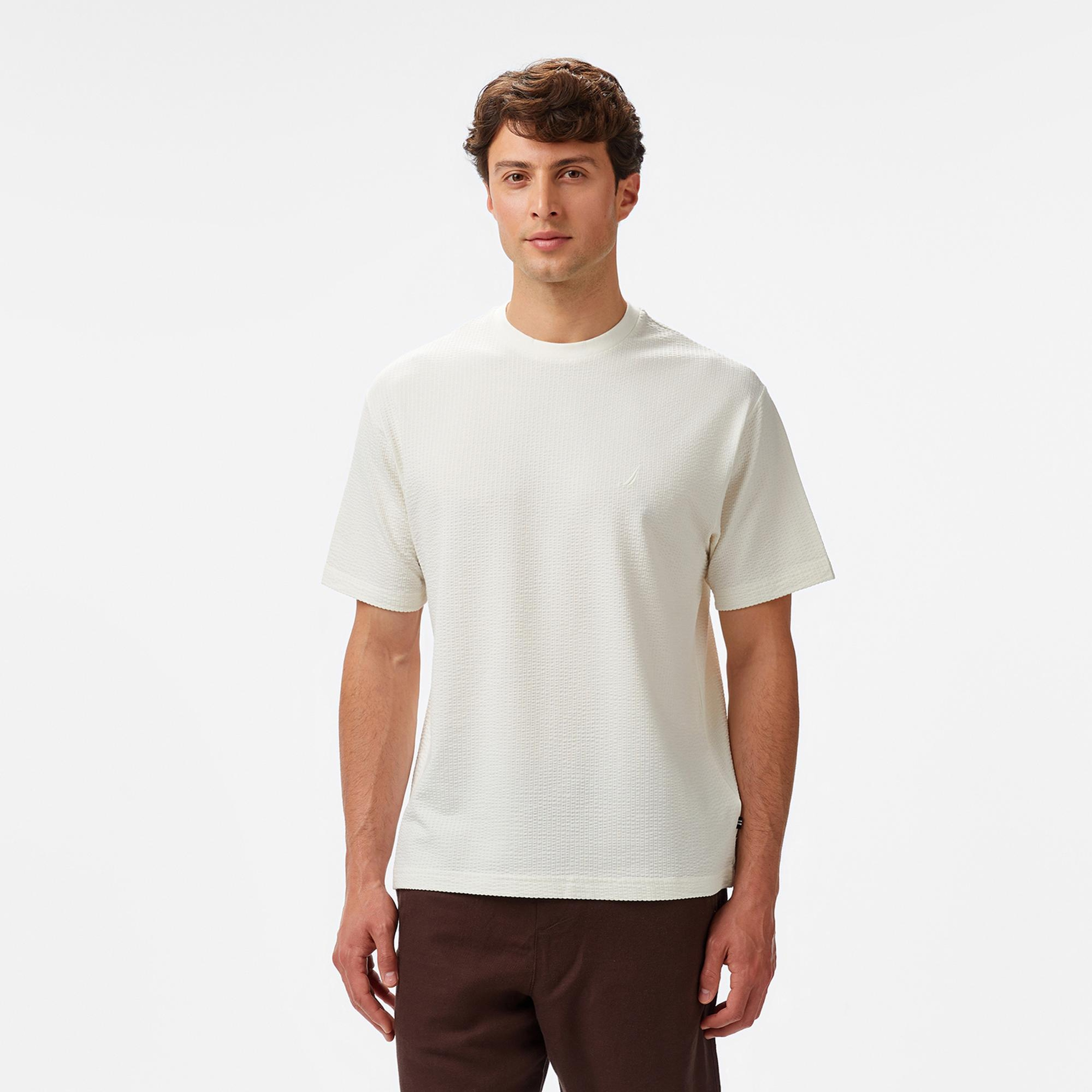 Nautica Erkek Krem Rengi Comfort Fit T-Shirt