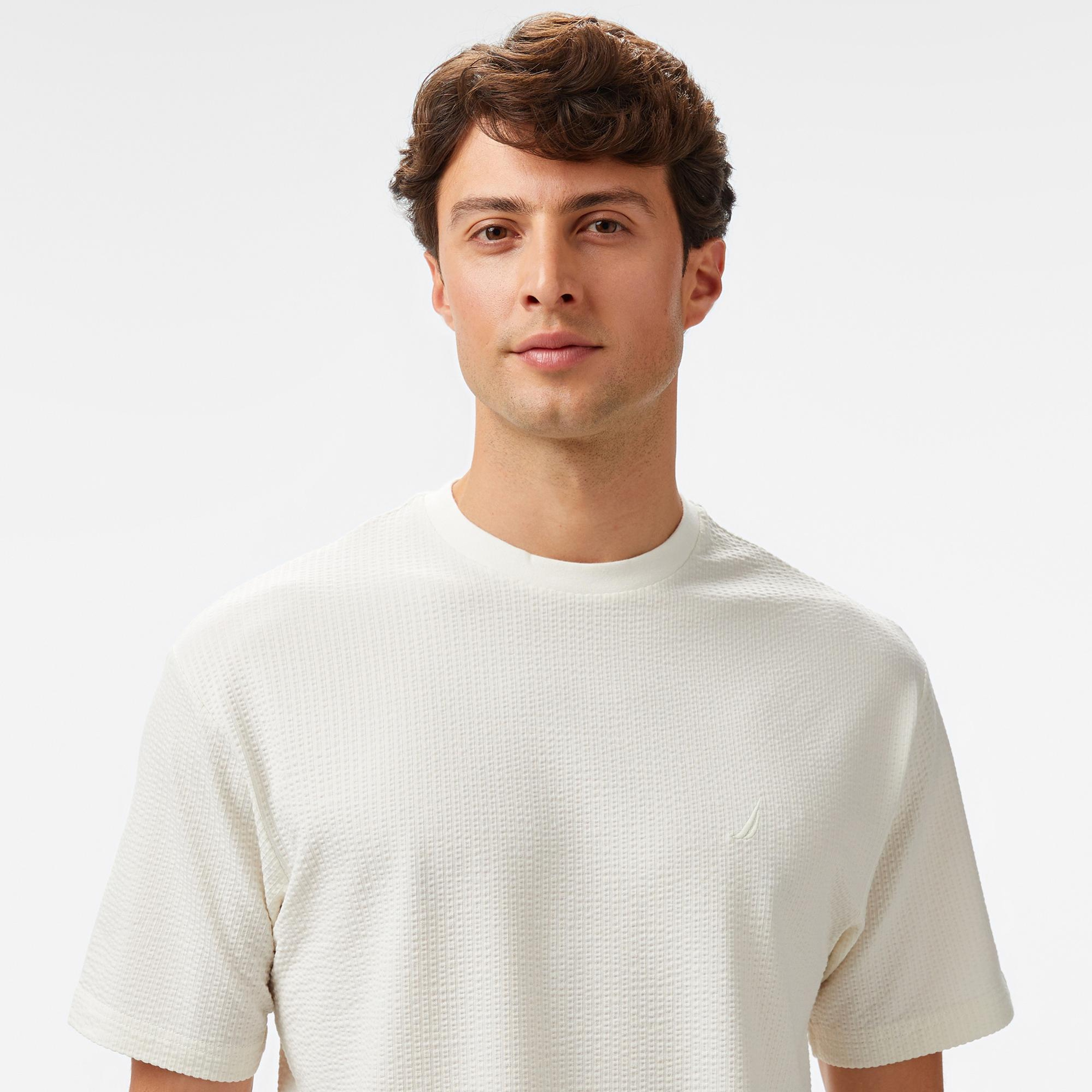 Nautica Erkek Krem Rengi Comfort Fit T-Shirt