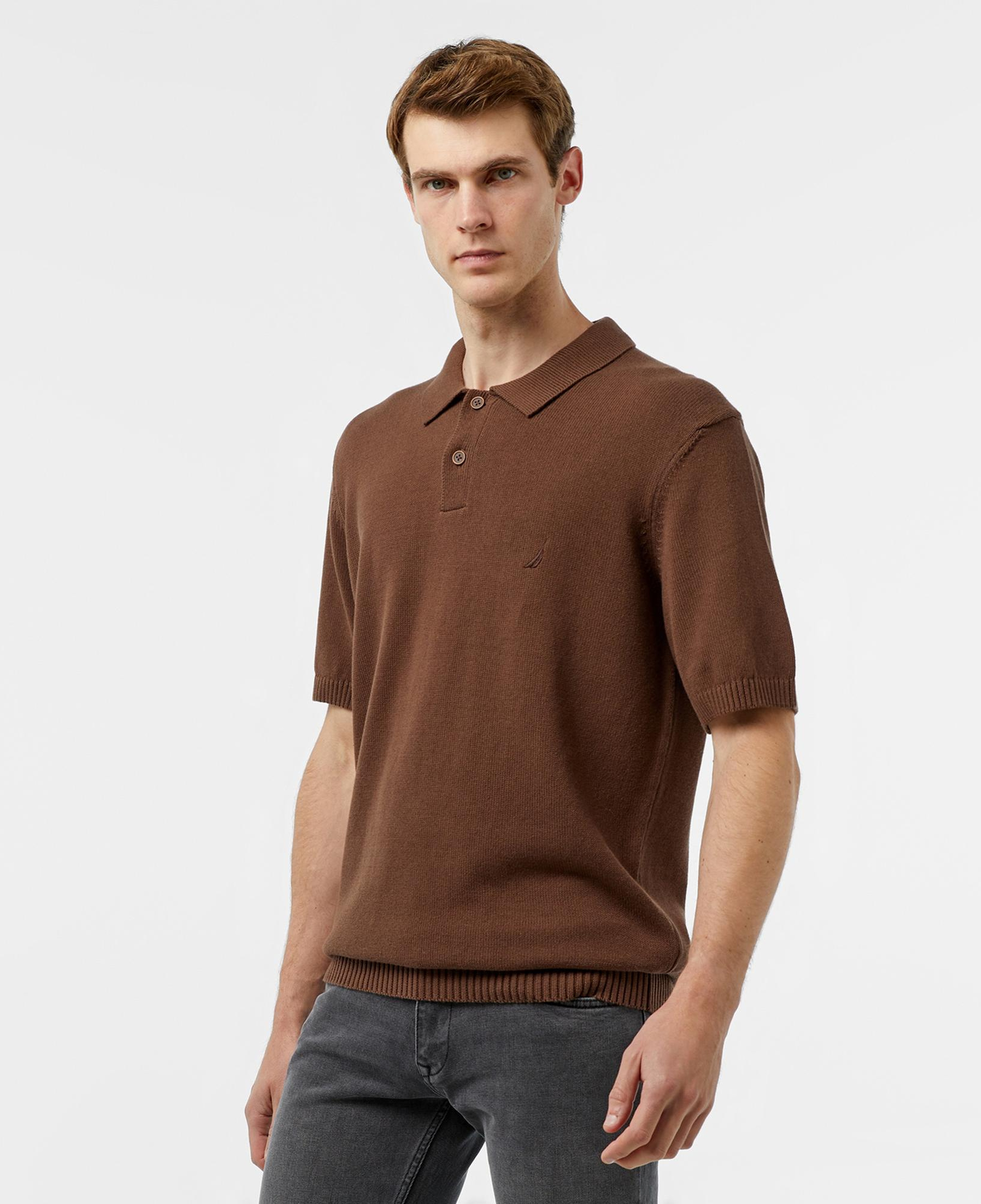 Nautica Erkek Kahverengi Classic Fit Kısa Kollu Triko