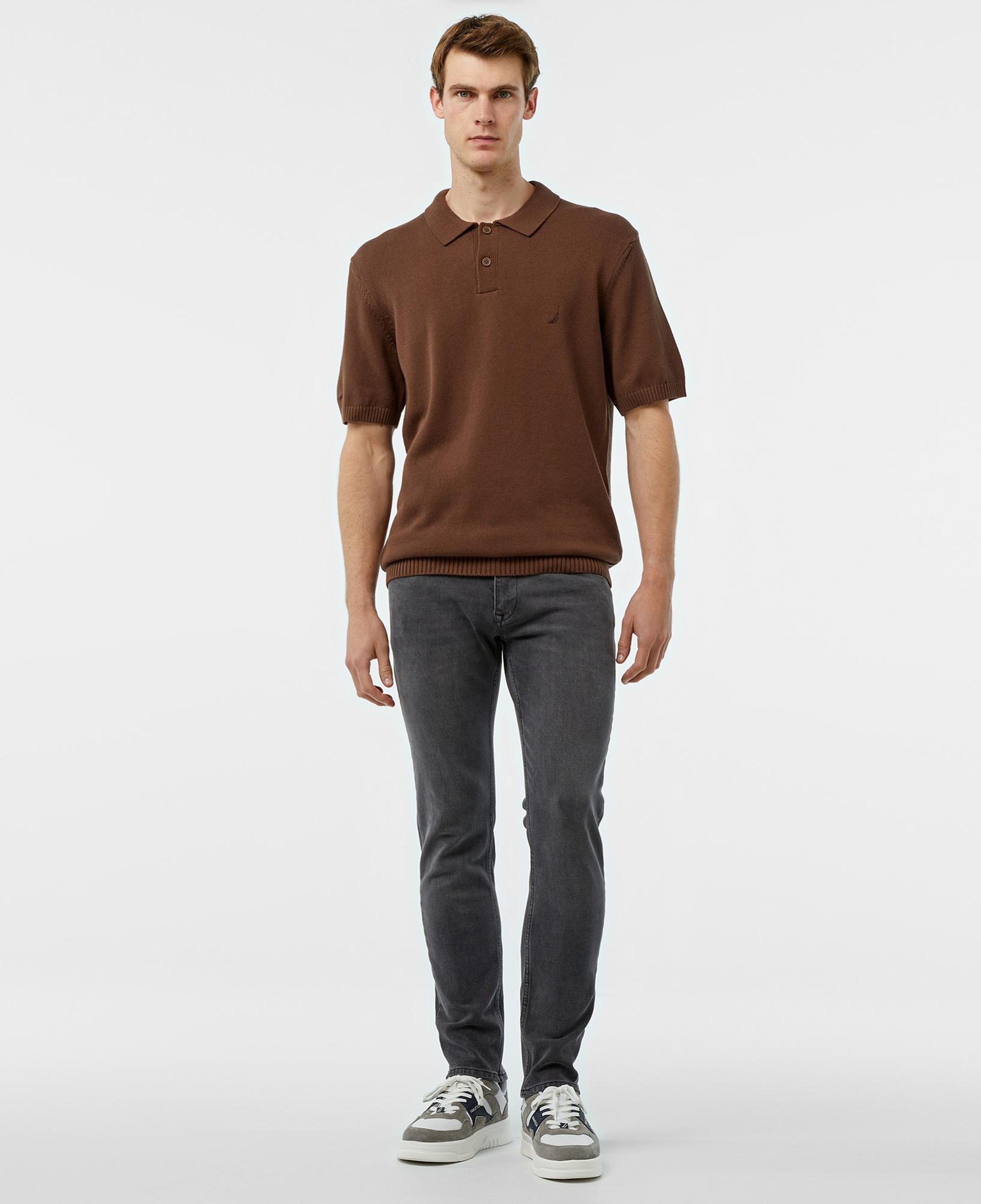 Nautica Erkek Kahverengi Classic Fit Kısa Kollu Triko