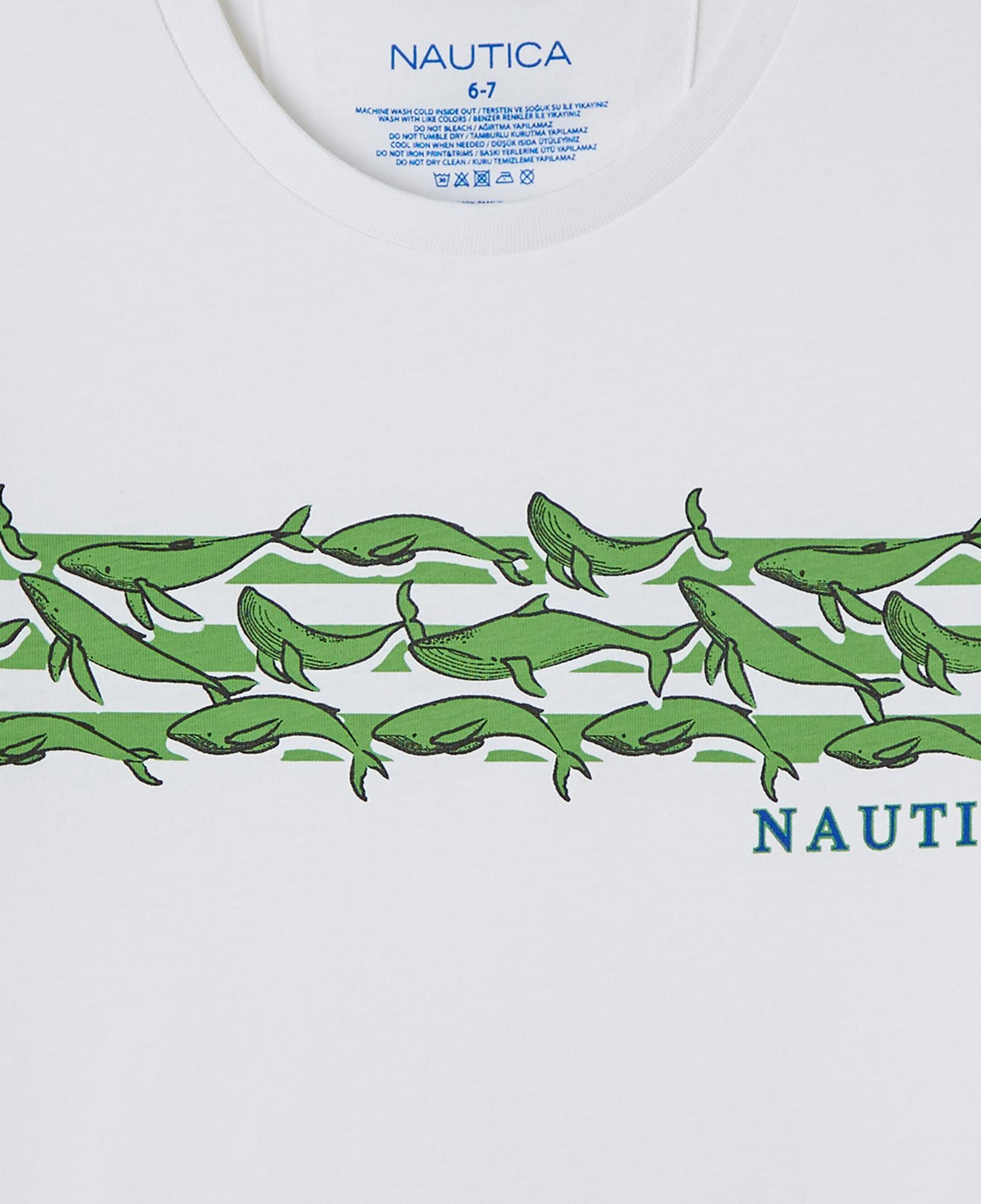 Nautica Erkek Çocuk Beyaz Regular Fit Baskılı T-Shirt