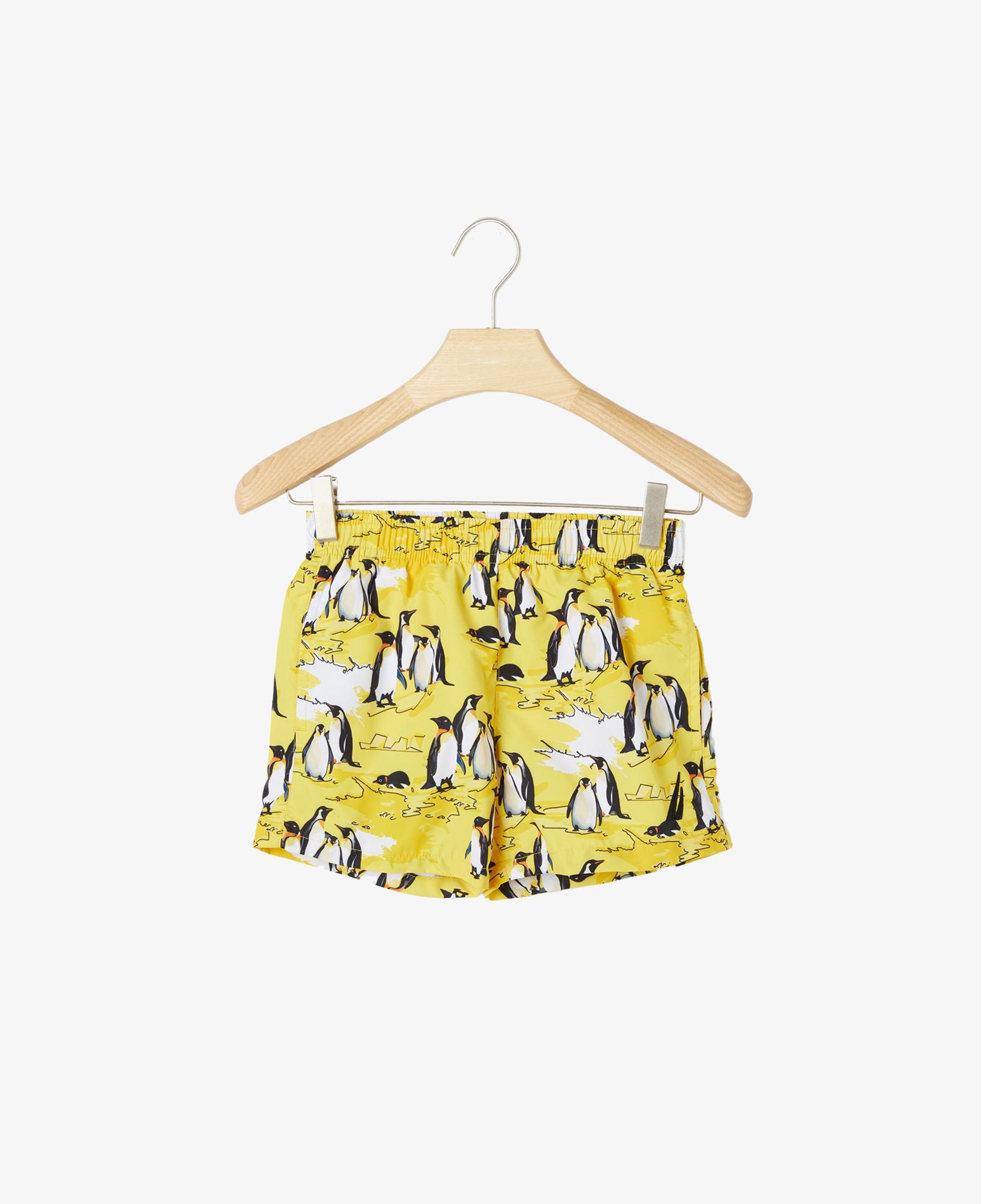 Nautica Erkek Çocuk Sarı Standart Fit Baskılı Deniz Şortu