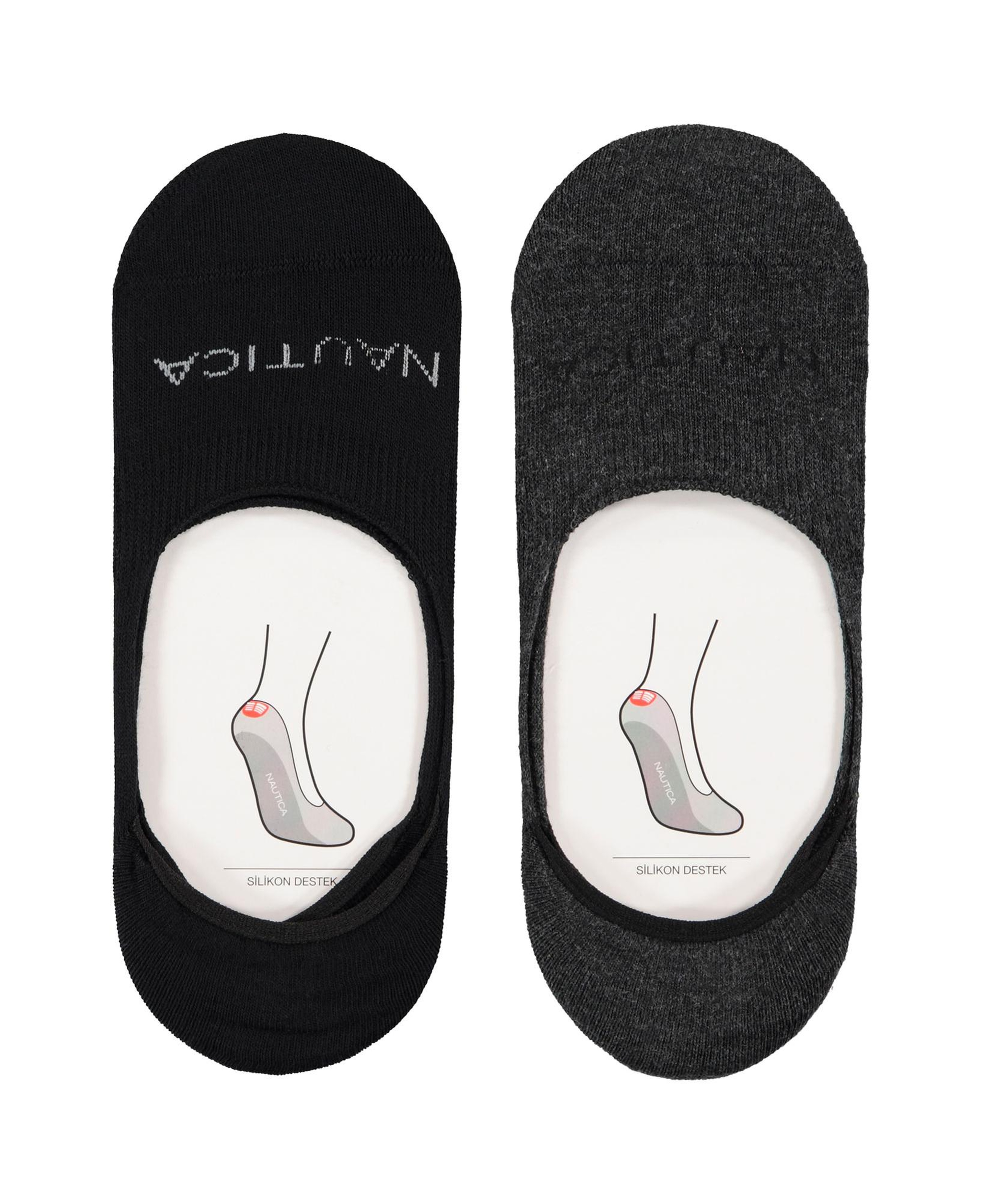 Nautica Unisex Renkli Babet 2'li Çorap