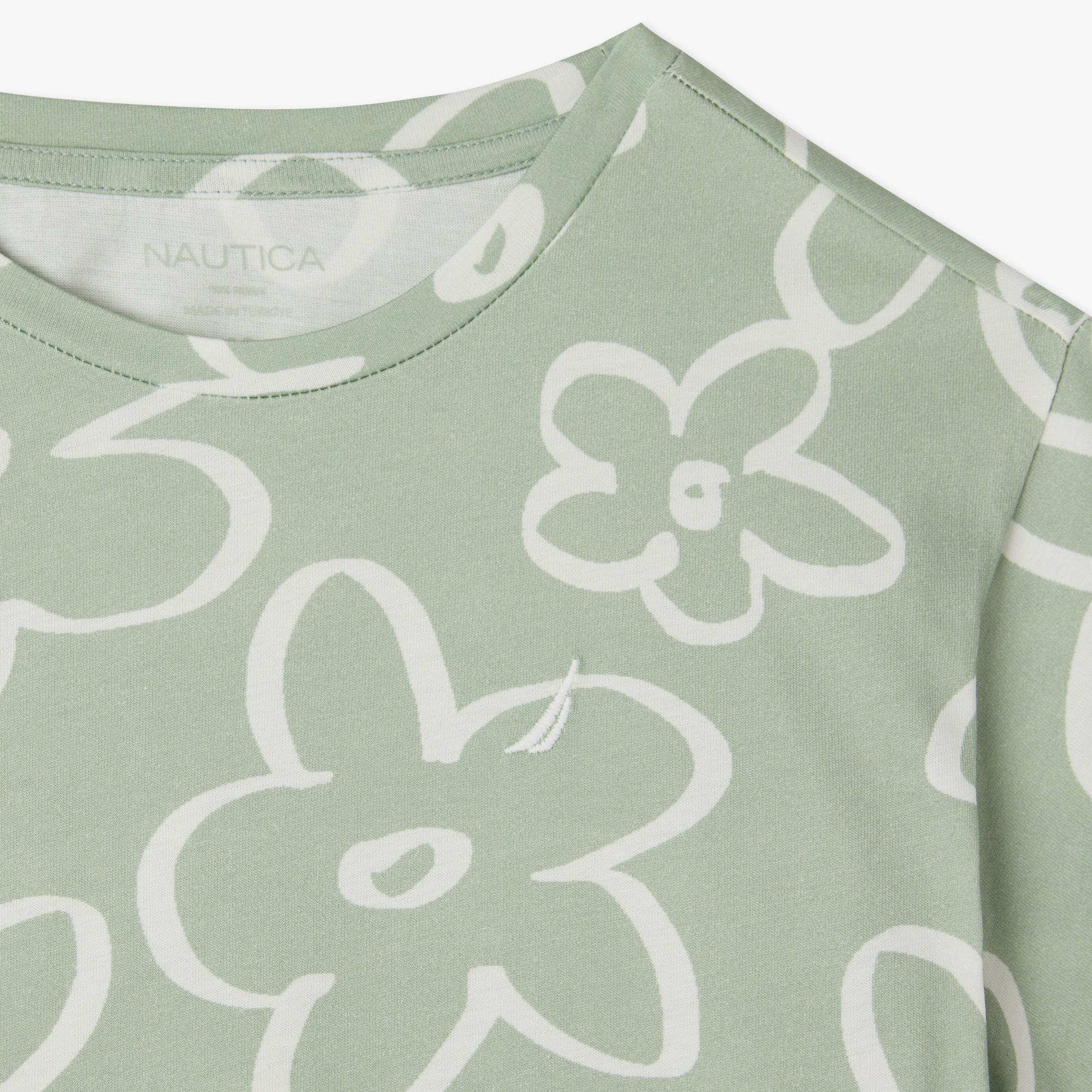 Nautica Kız Çocuk Yeşil Regular Fit Baskılı T-Shirt