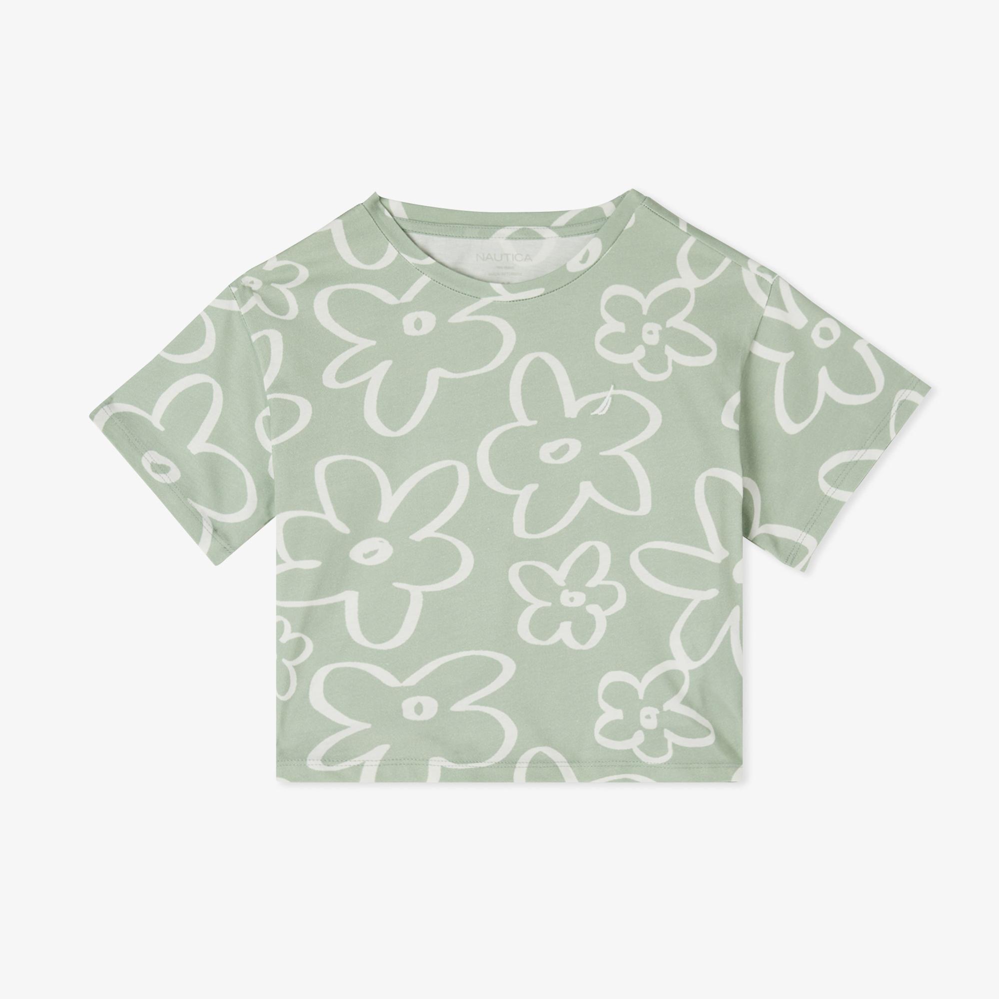 Nautica Kız Çocuk Yeşil Regular Fit Baskılı T-Shirt