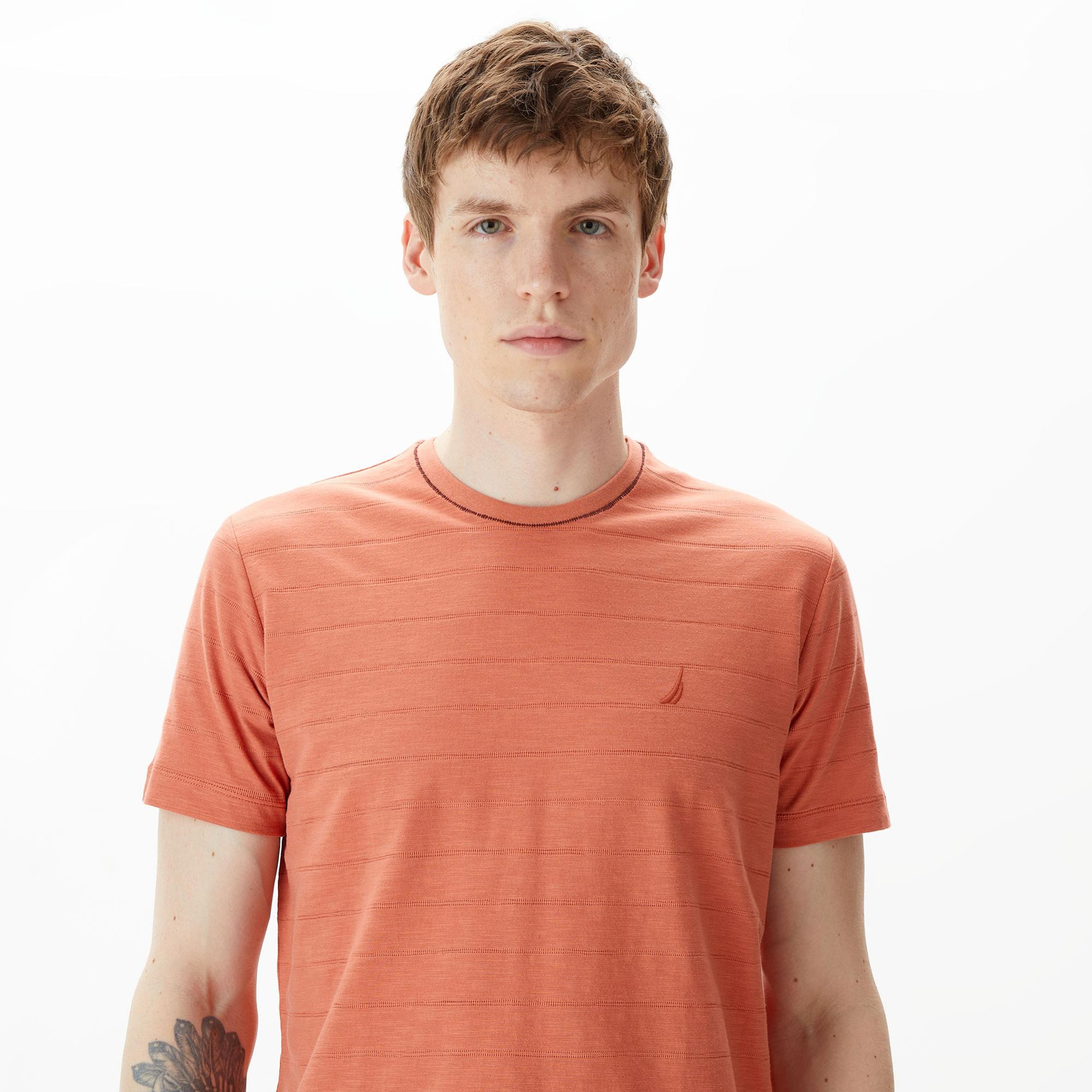 Nautica Erkek Turuncu Standart Fit T-Shirt