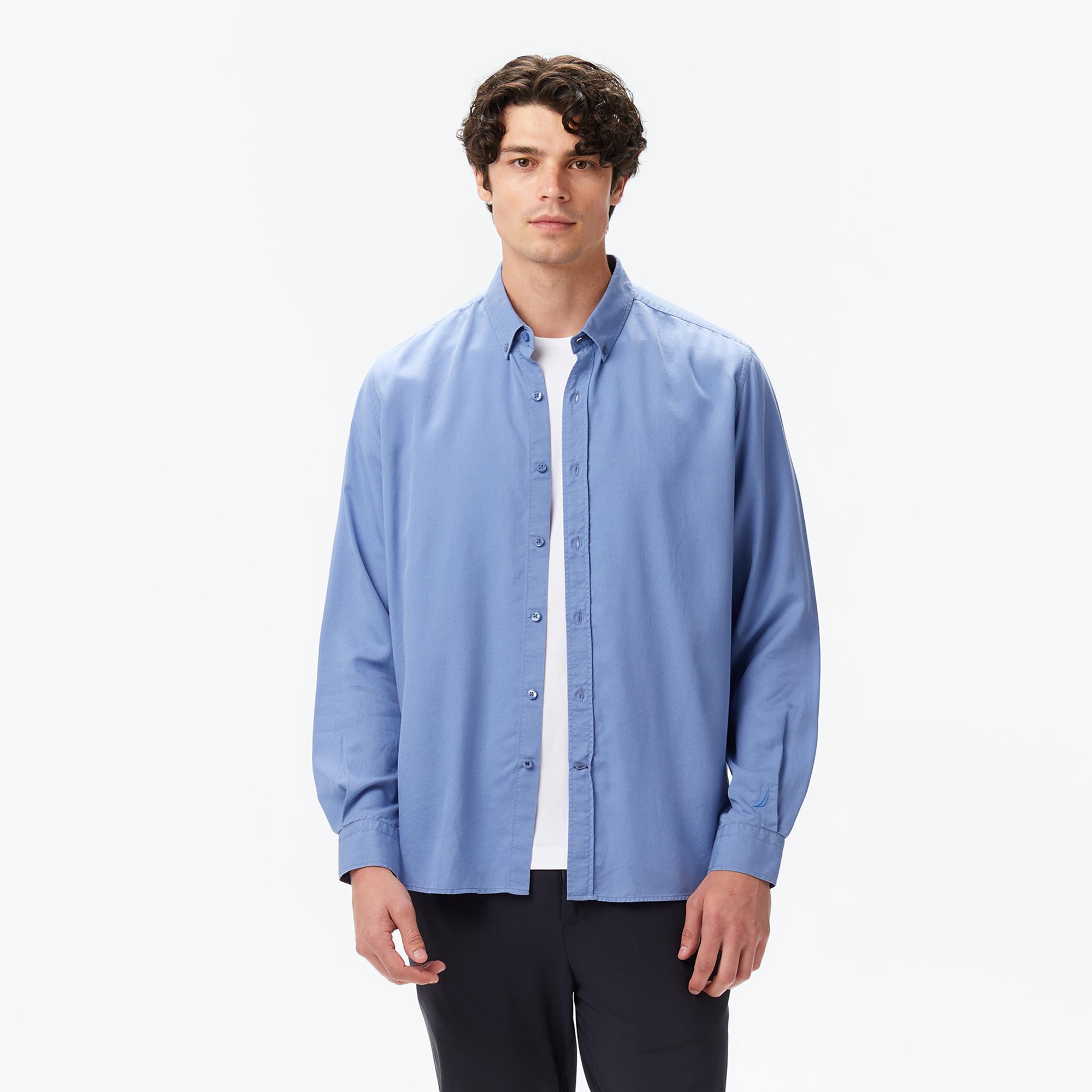 Nautica Erkek Mavi Classic Fit Gömlek