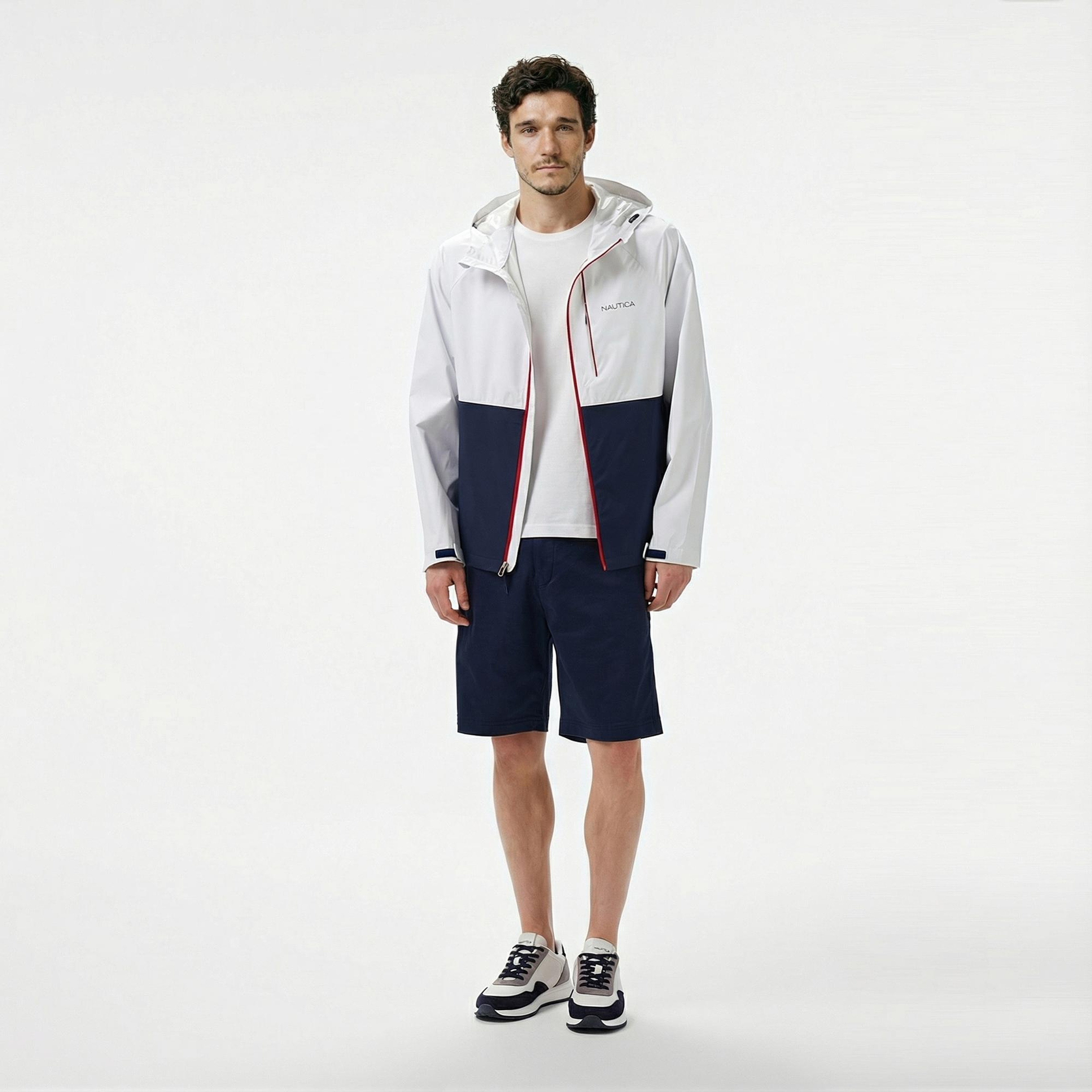 Nautica Erkek Beyaz Regular Fit Dik Yaka Mont