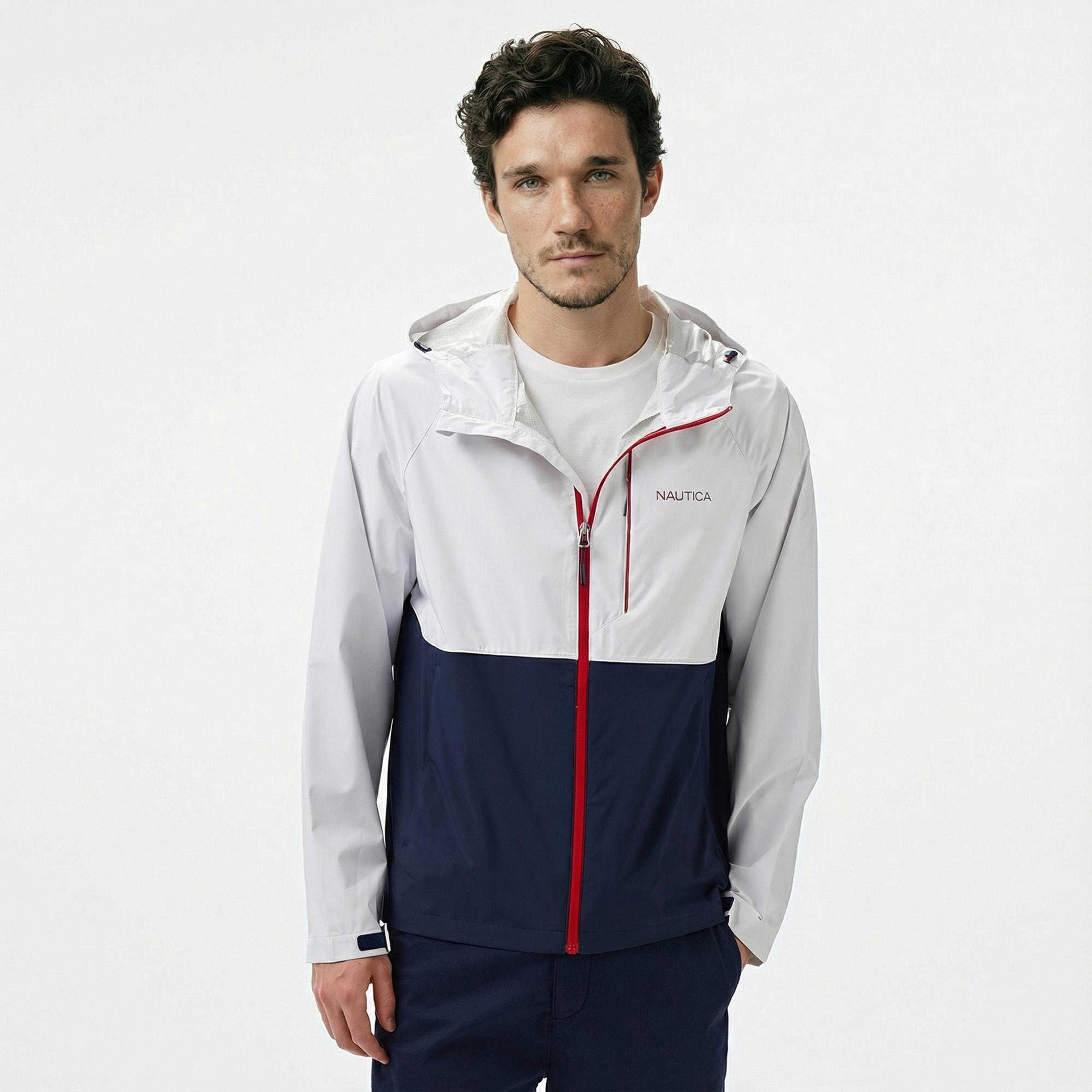 Nautica Erkek Beyaz Regular Fit Dik Yaka Mont