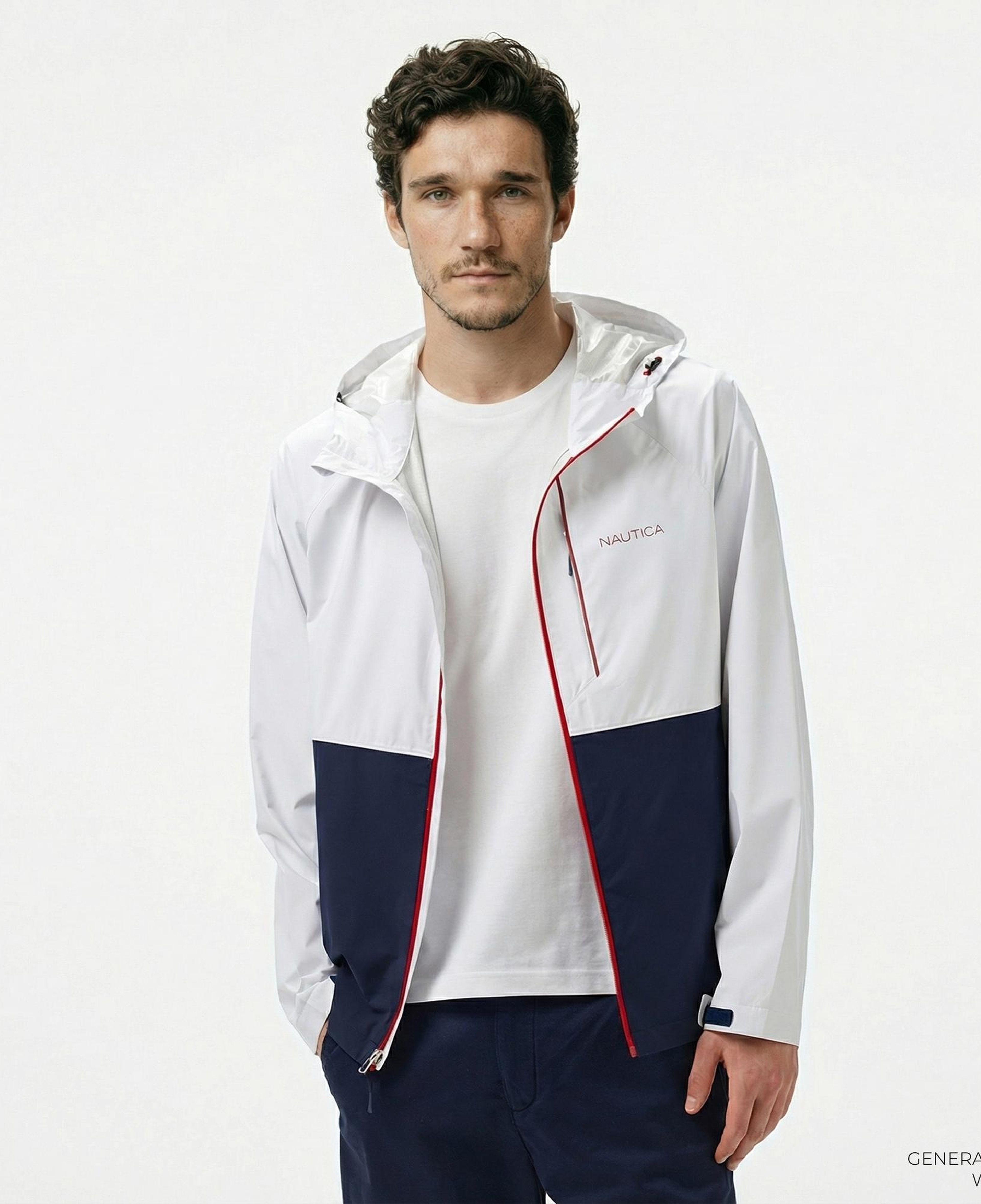 Nautica Erkek Beyaz Regular Fit Dik Yaka Mont