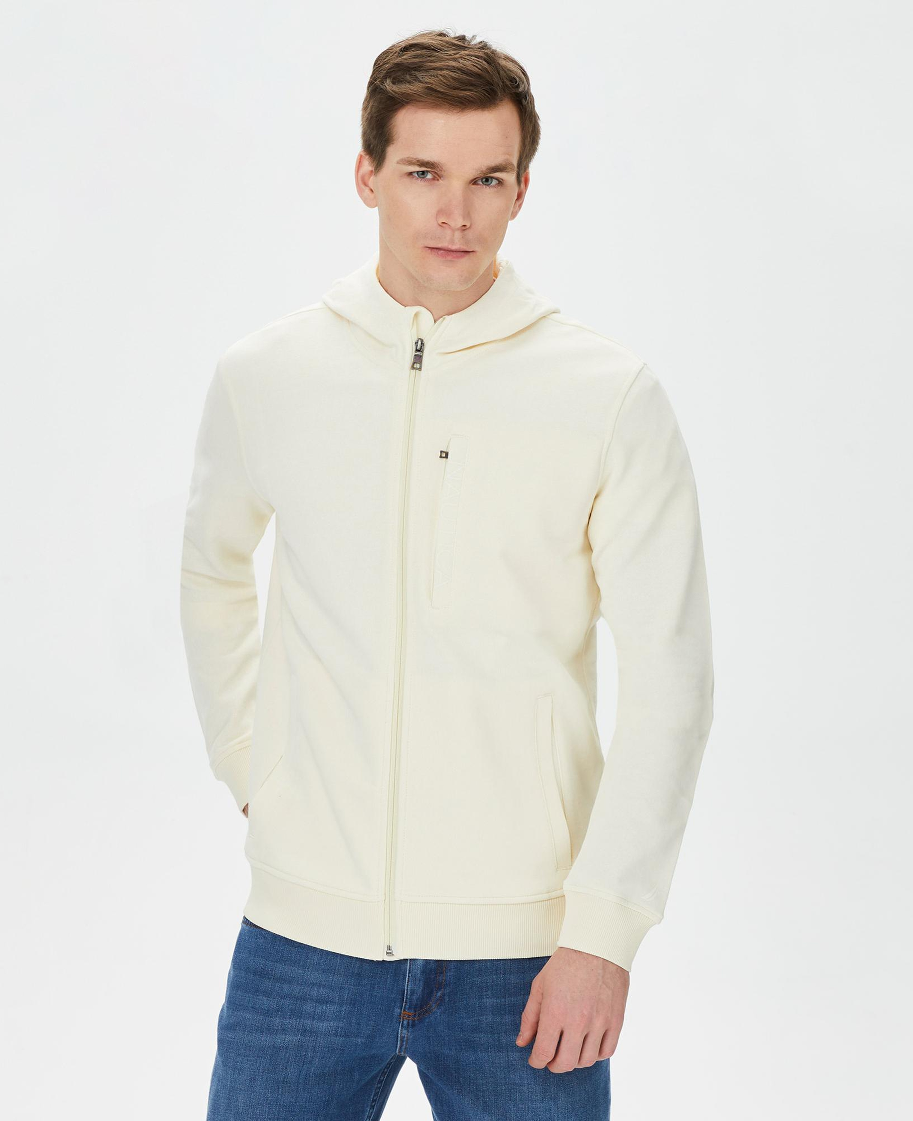 Nautica Erkek Krem Standart Fit Sweatshirt