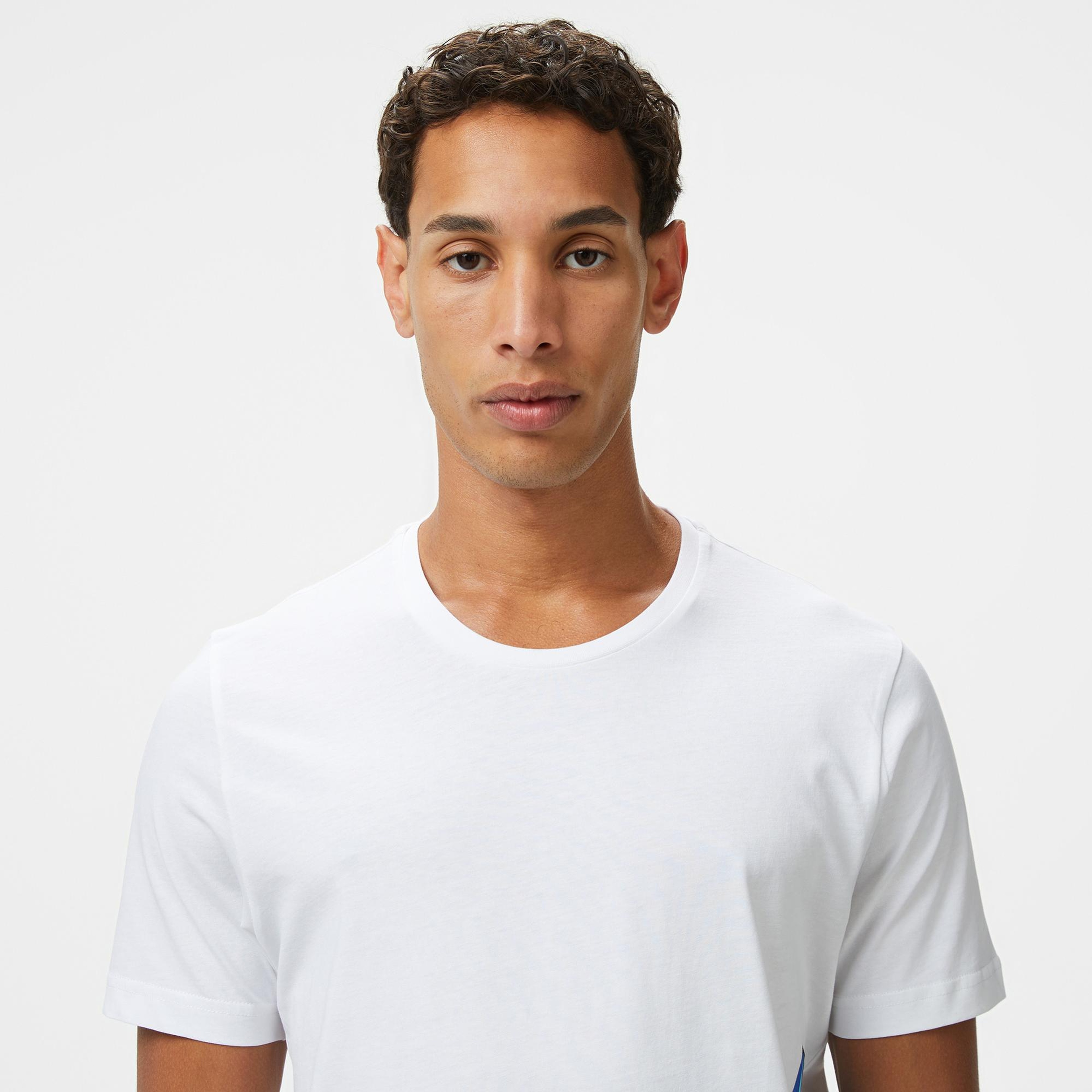 Nautica Erkek Beyaz Regular Fit Baskılı T-Shirt