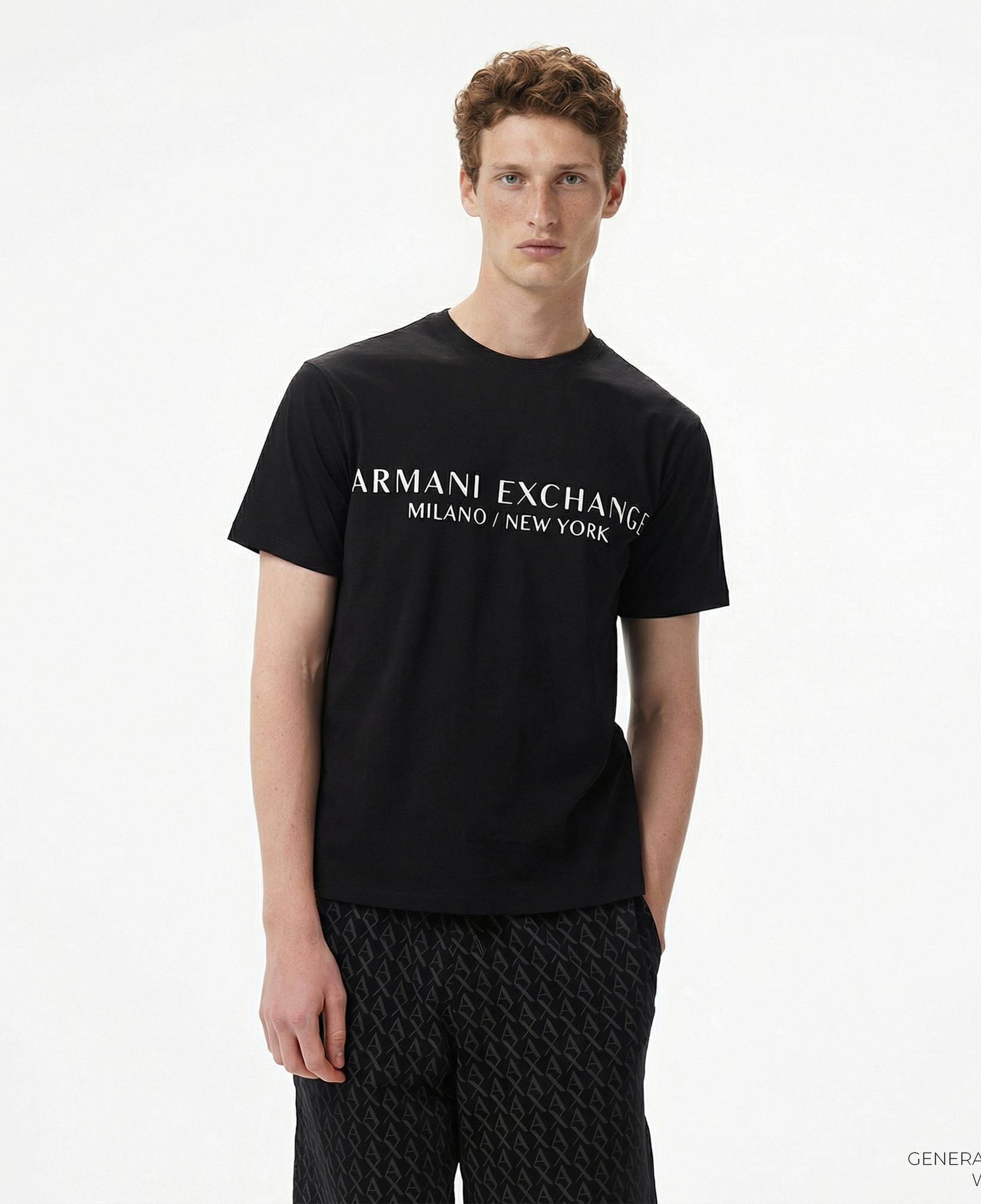 Armani Exchange Erkek Siyah Bisiklet Yaka T-Shirt