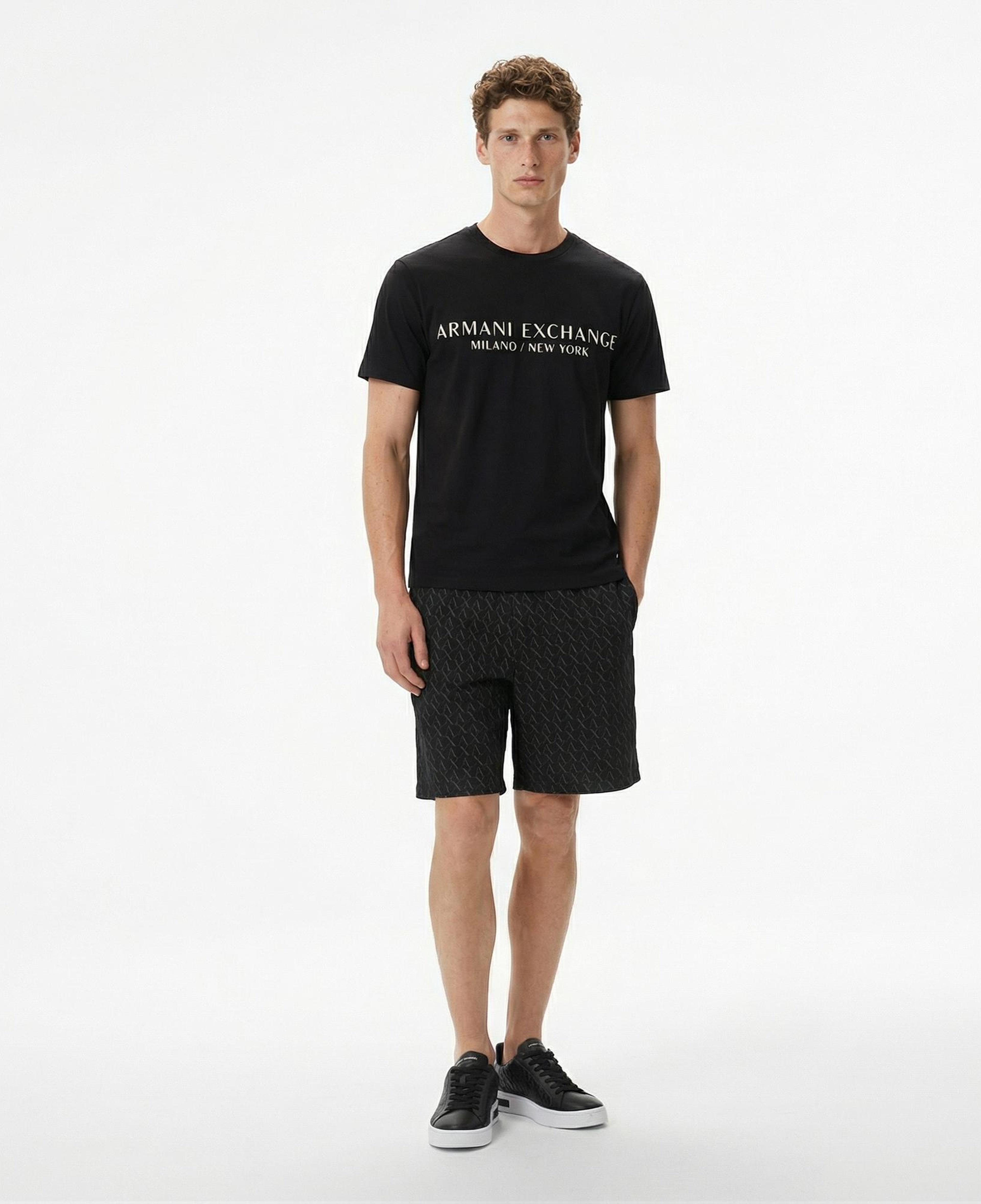 Armani Exchange Erkek Siyah Bisiklet Yaka T-Shirt
