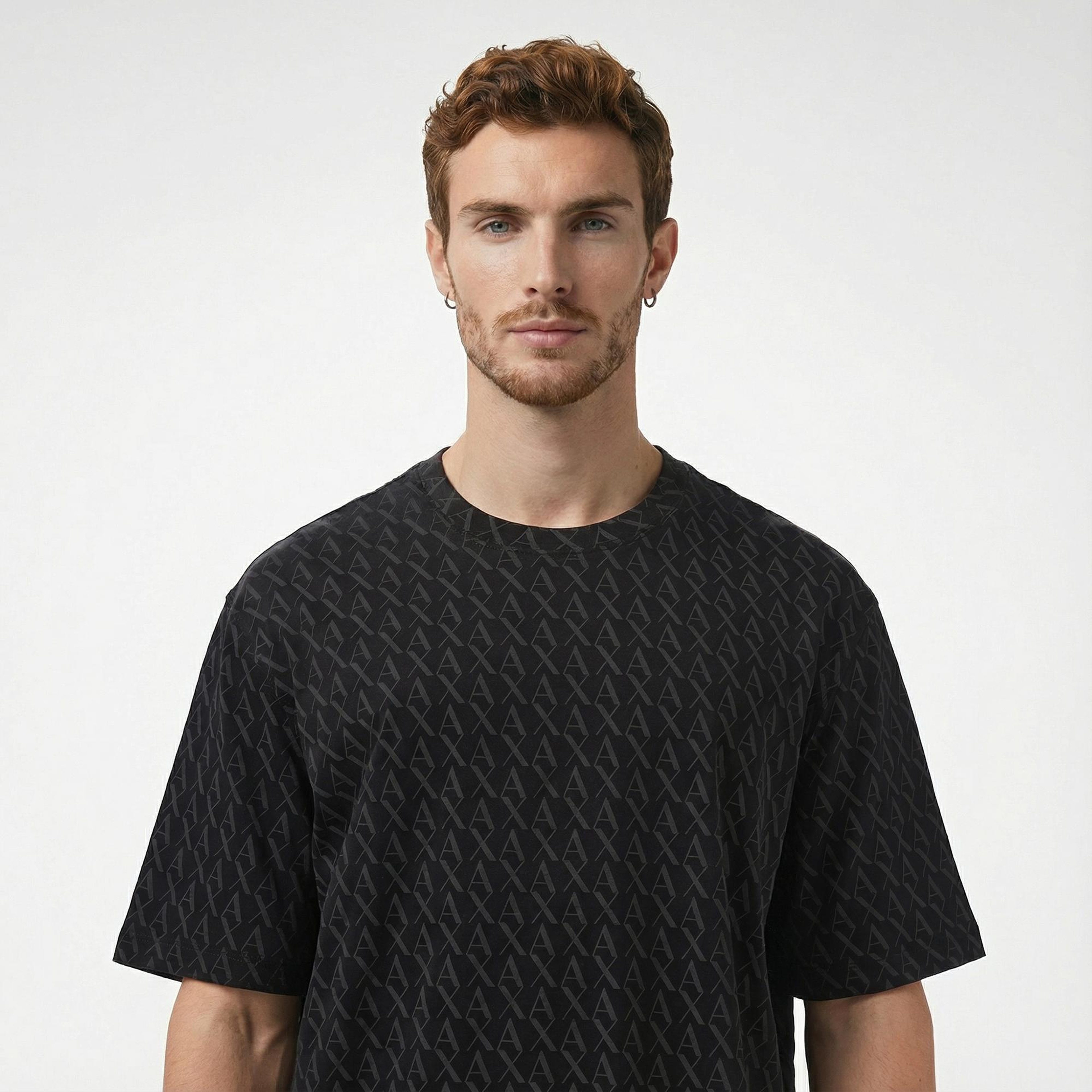 Armani Exchange Erkek Siyah Bisiklet Yaka T-Shirt