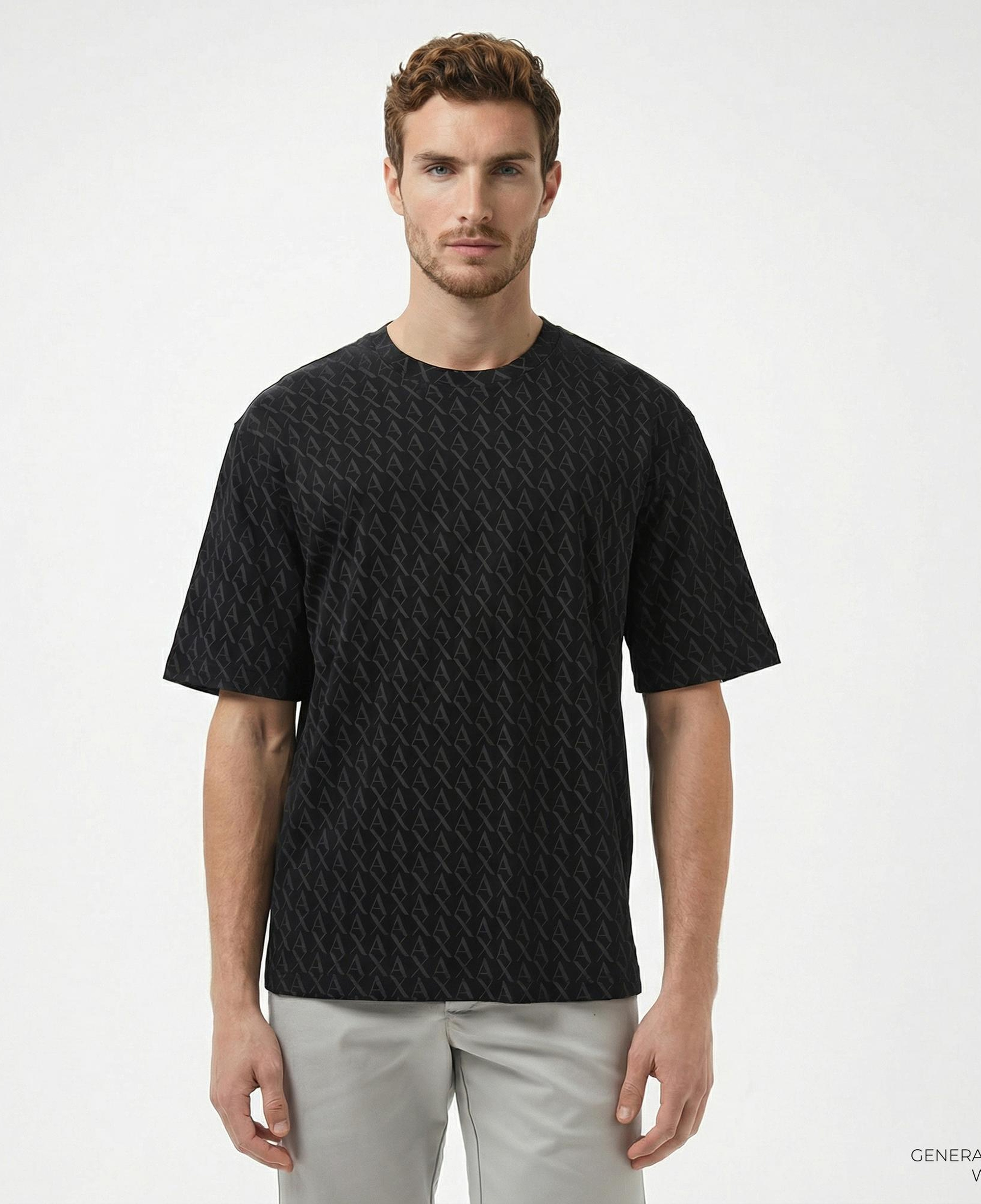 Armani Exchange Erkek Siyah Bisiklet Yaka T-Shirt