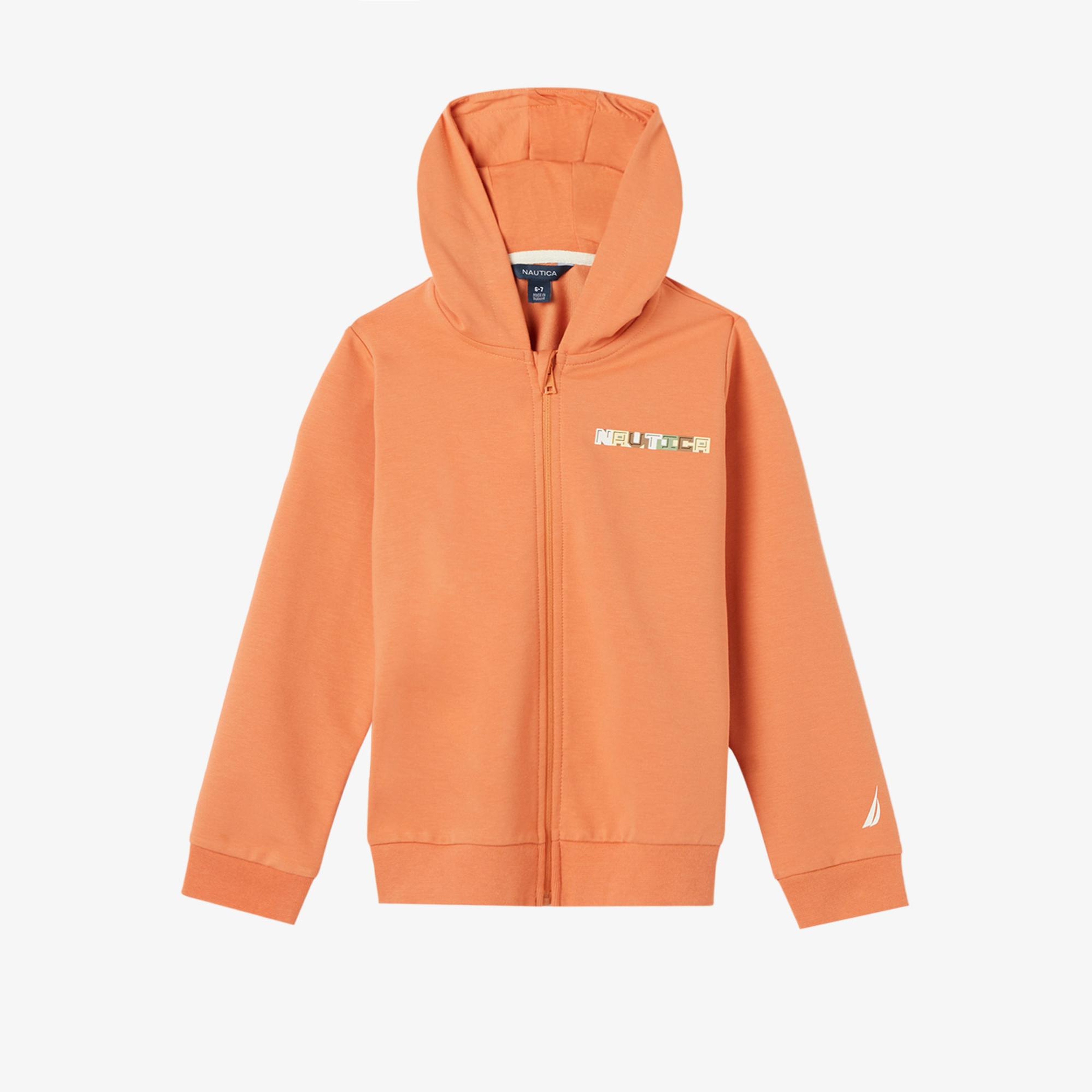 Nautica Erkek Çocuk Turuncu Regular Fit Kapüşonlu Sweatshirt