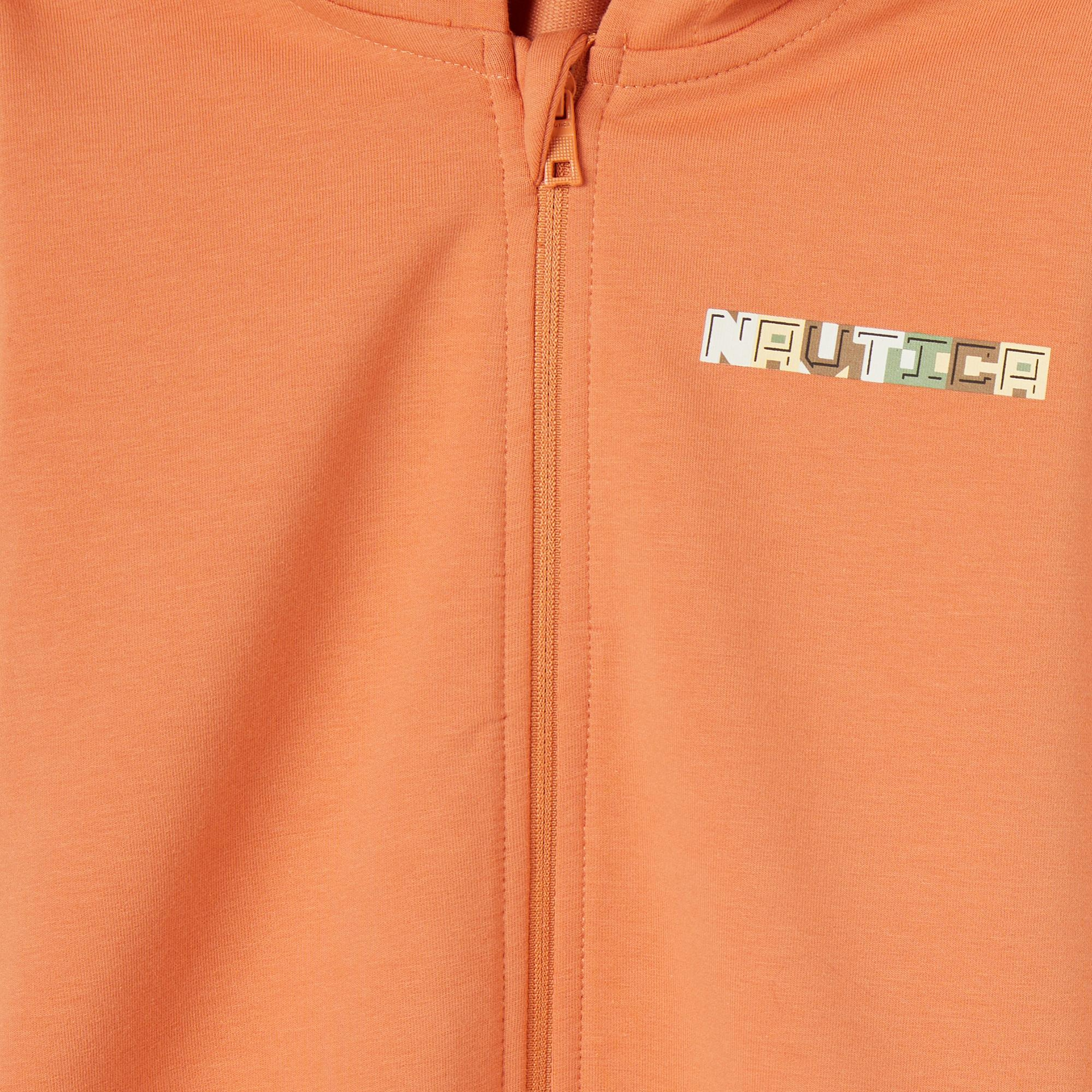 Nautica Erkek Çocuk Turuncu Regular Fit Kapüşonlu Sweatshirt