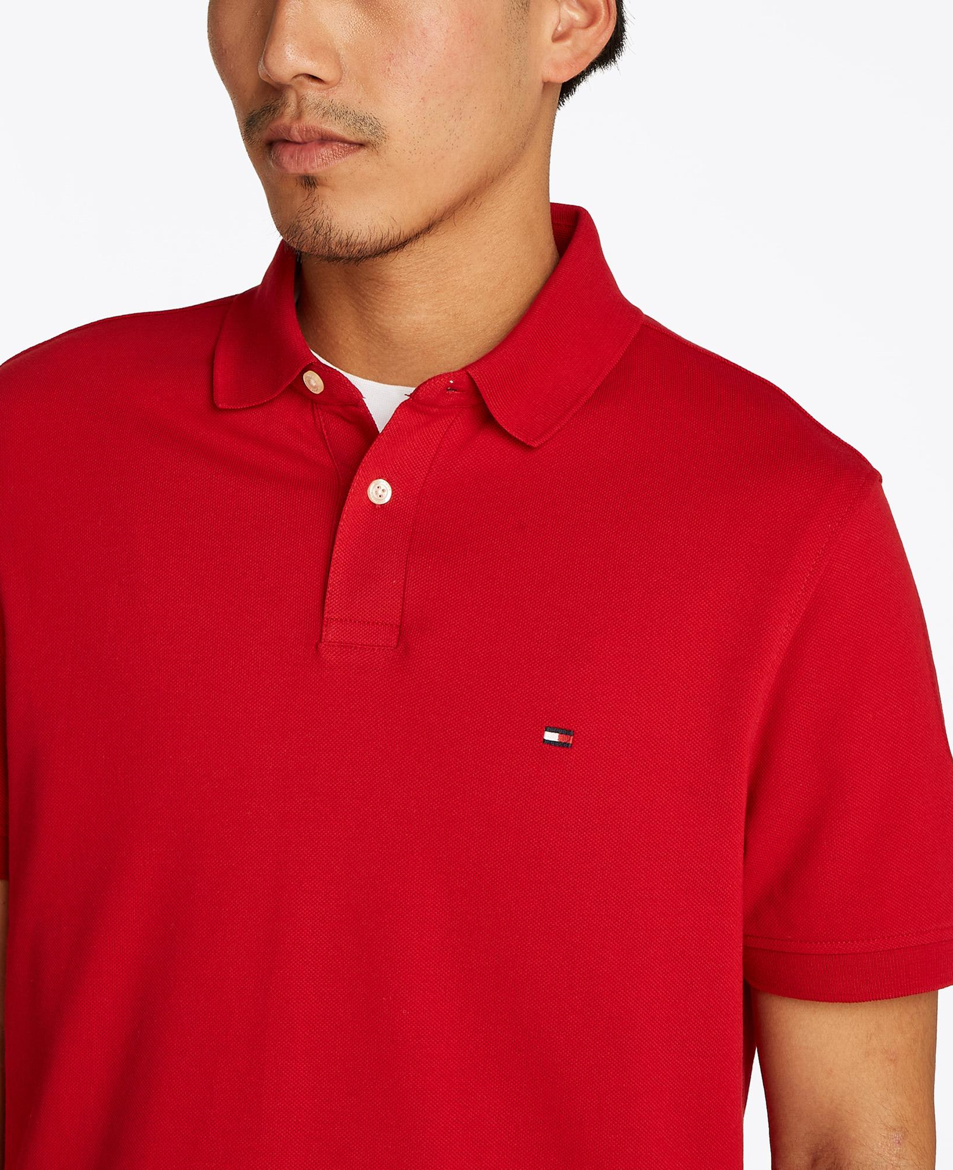 Tommy Hilfiger Nos Erkek Kırmızı Polo Yaka T-Shirt
